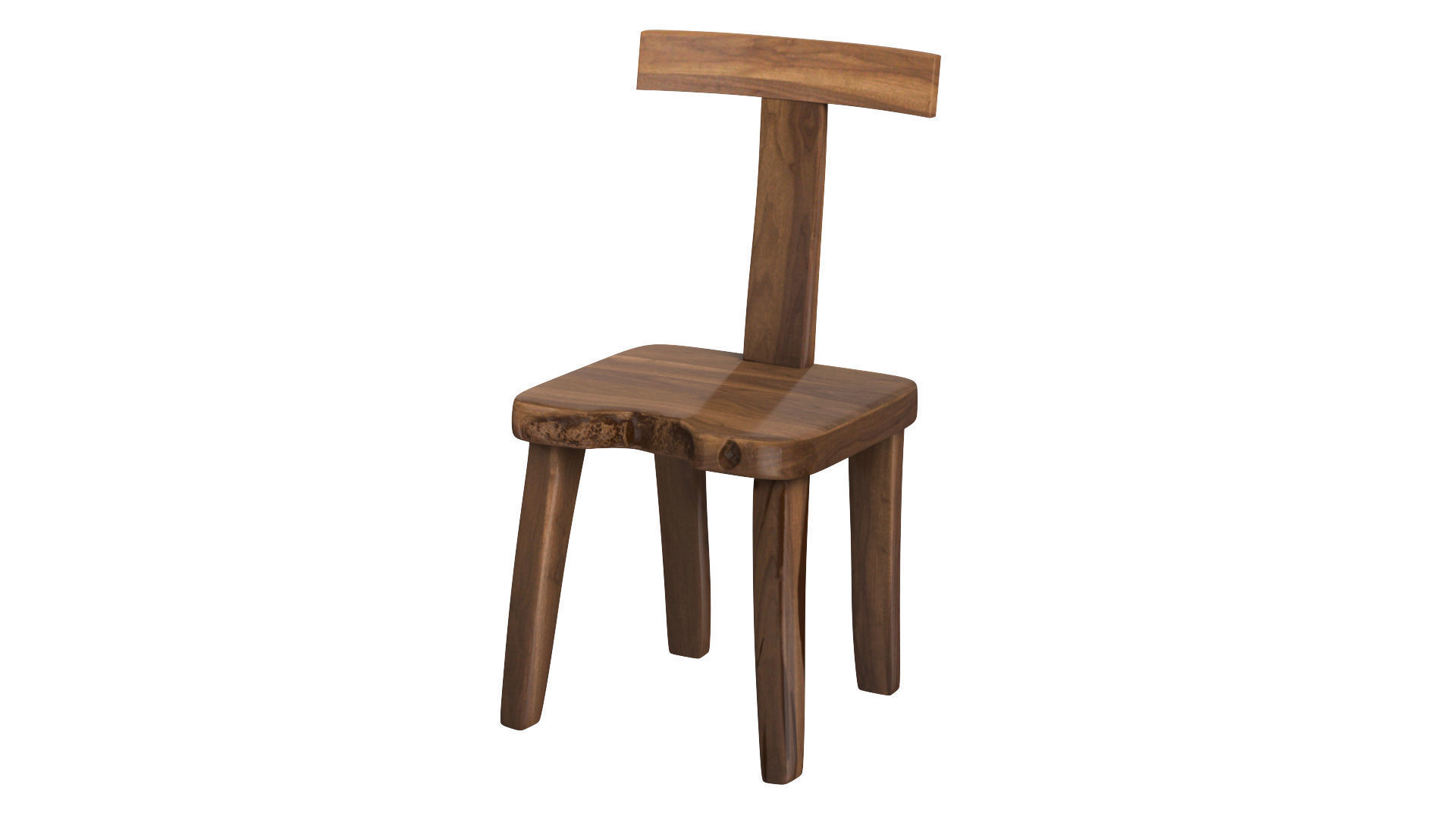 Brutalist T Chair Set 3D model_1