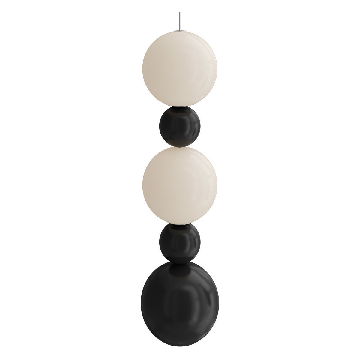 Floor lamp made of alternating black and luminous balls 3D model_2