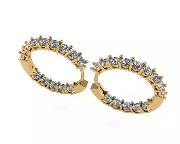 Diamond earring 3d render