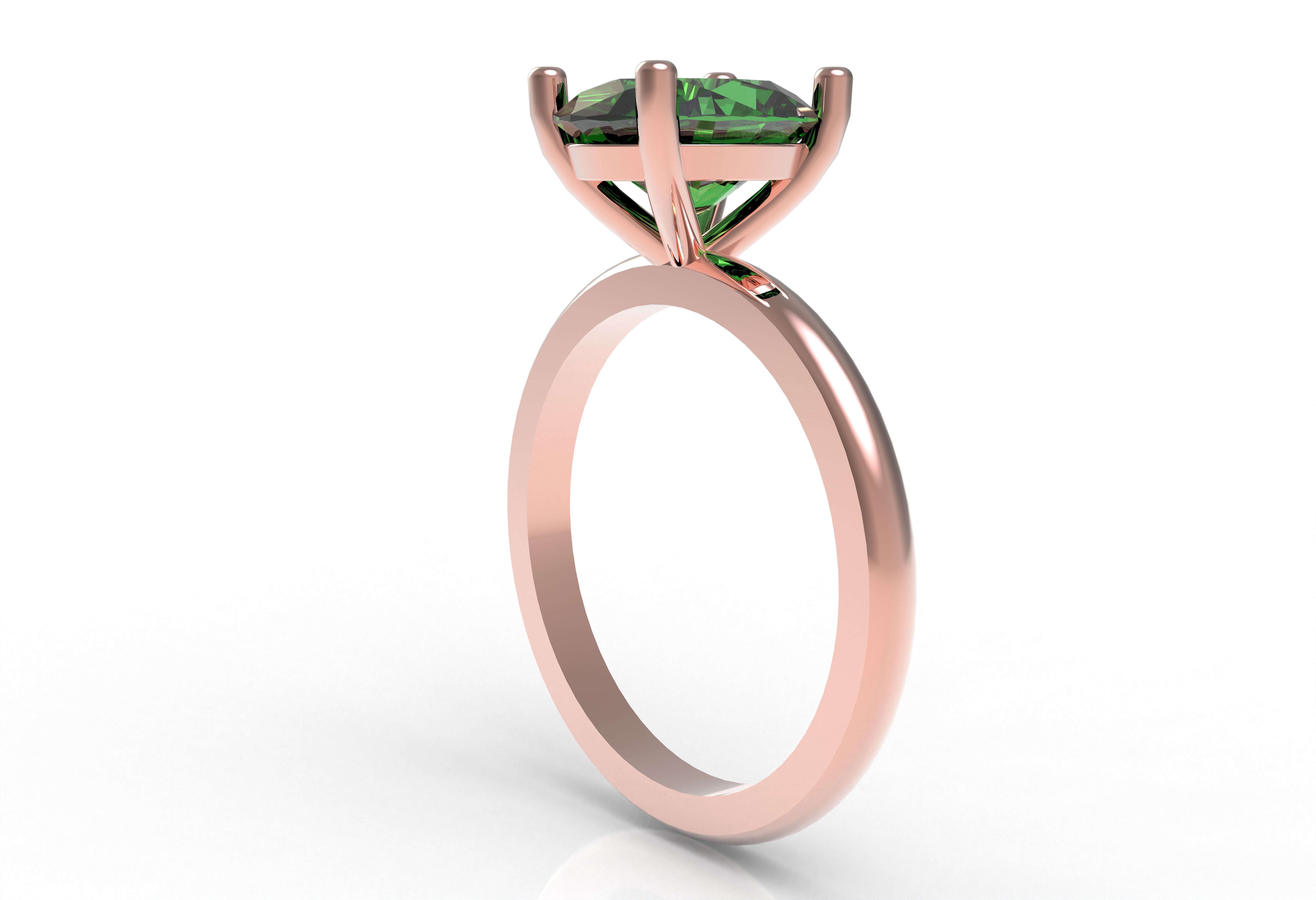 Oval Stone Solitaire Ring 3D print model_17
