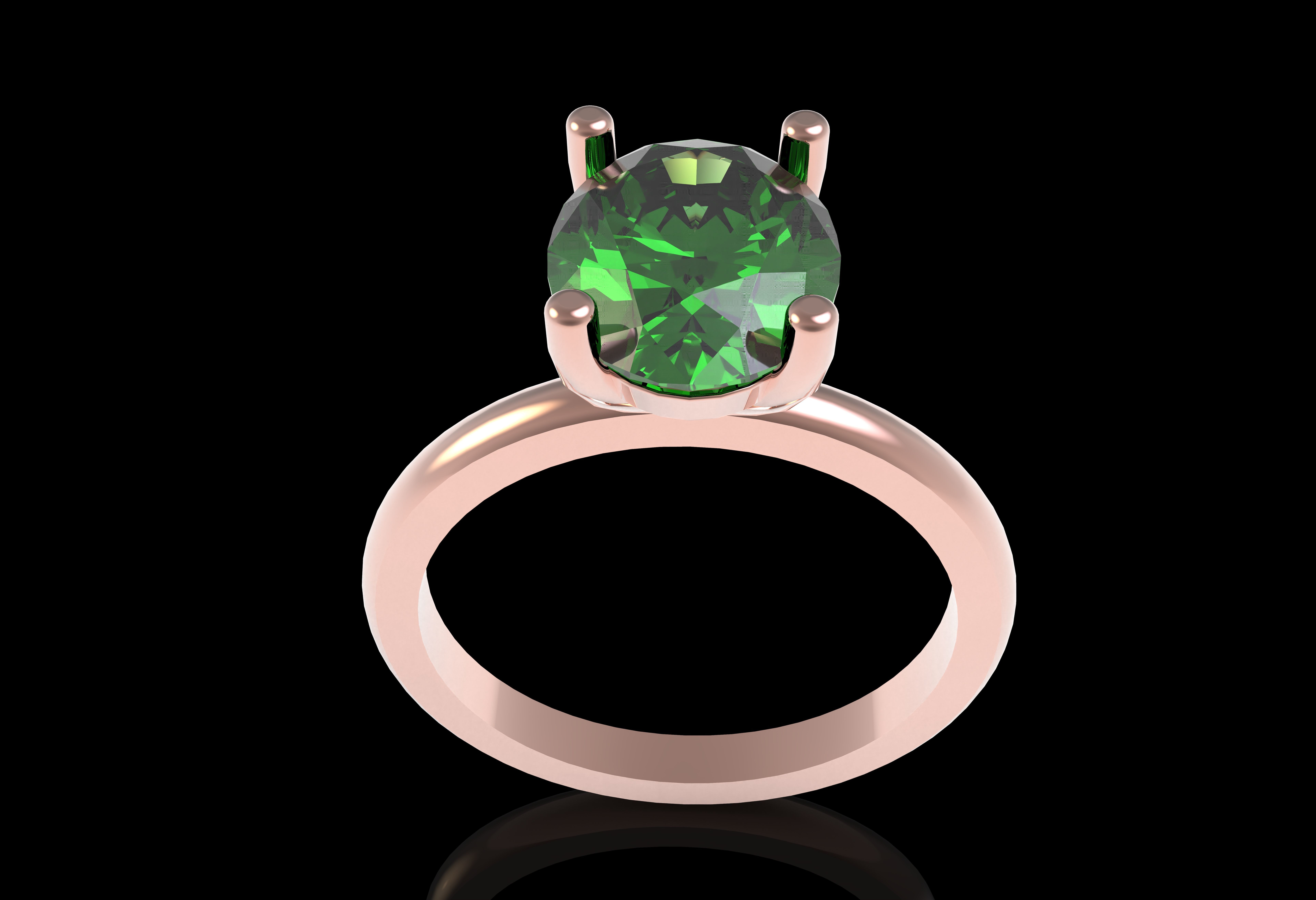 Oval Stone Solitaire Ring 3D print model_19