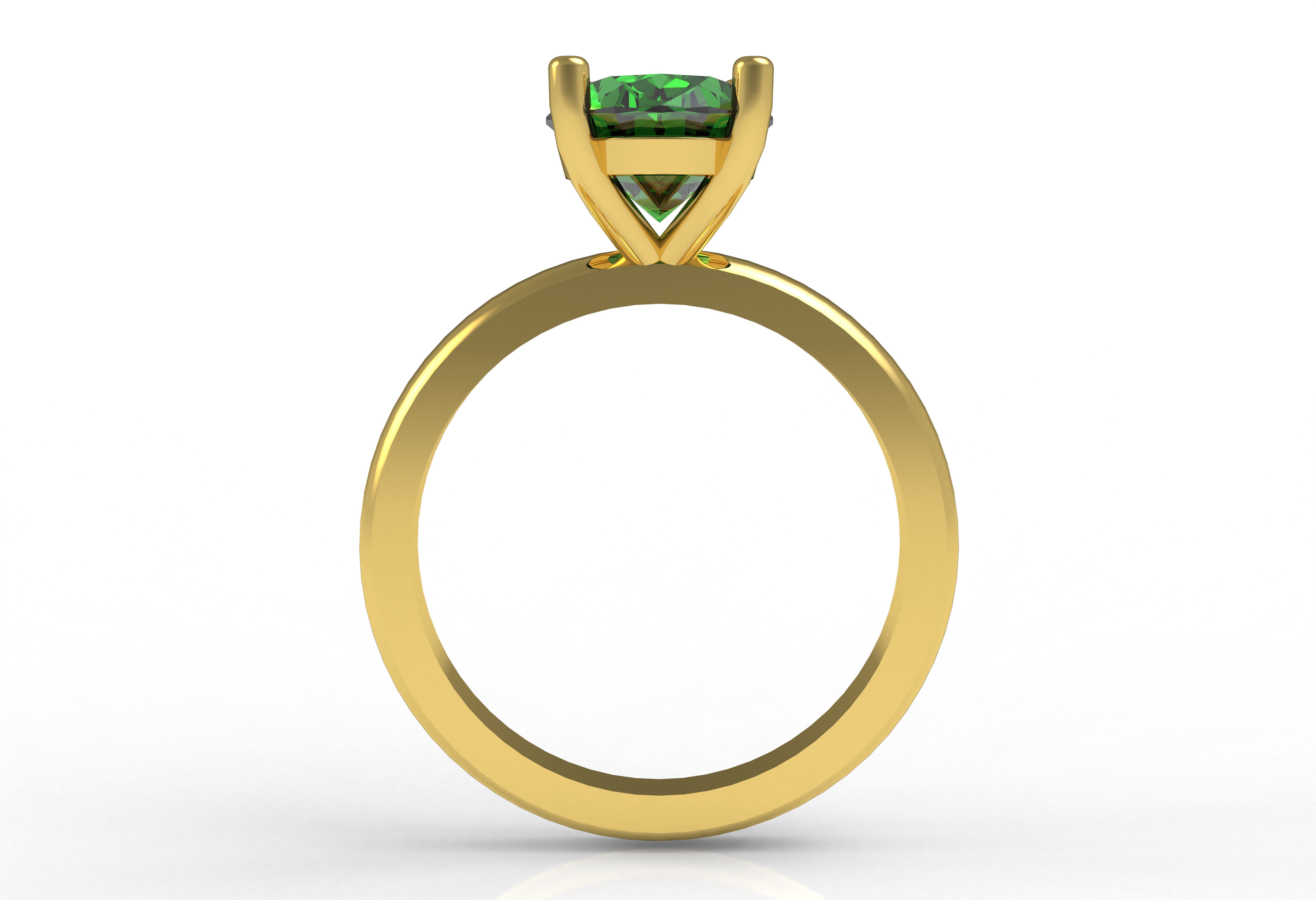 Oval Stone Solitaire Ring 3D print model_5