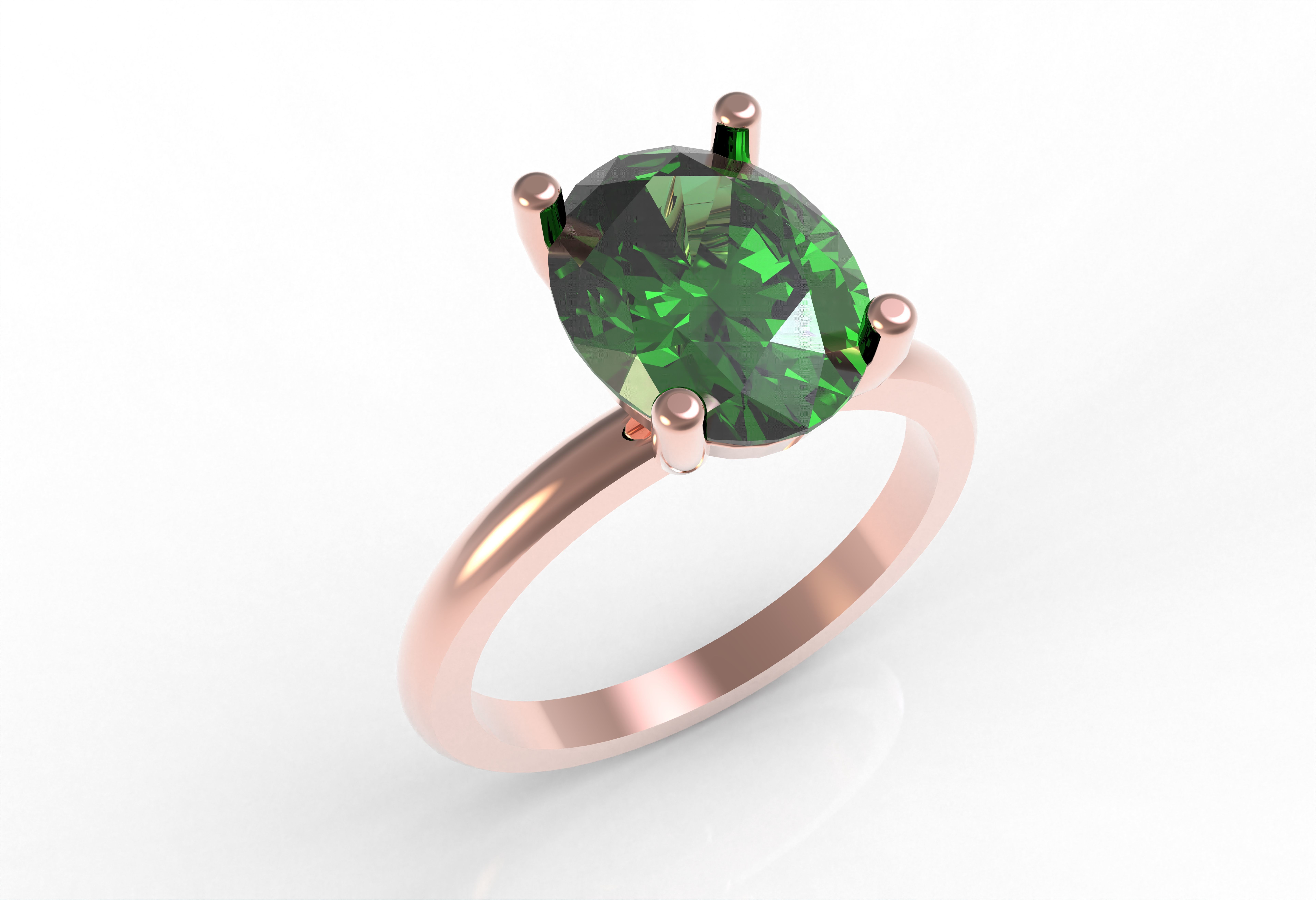 Oval Stone Solitaire Ring 3D print model_16