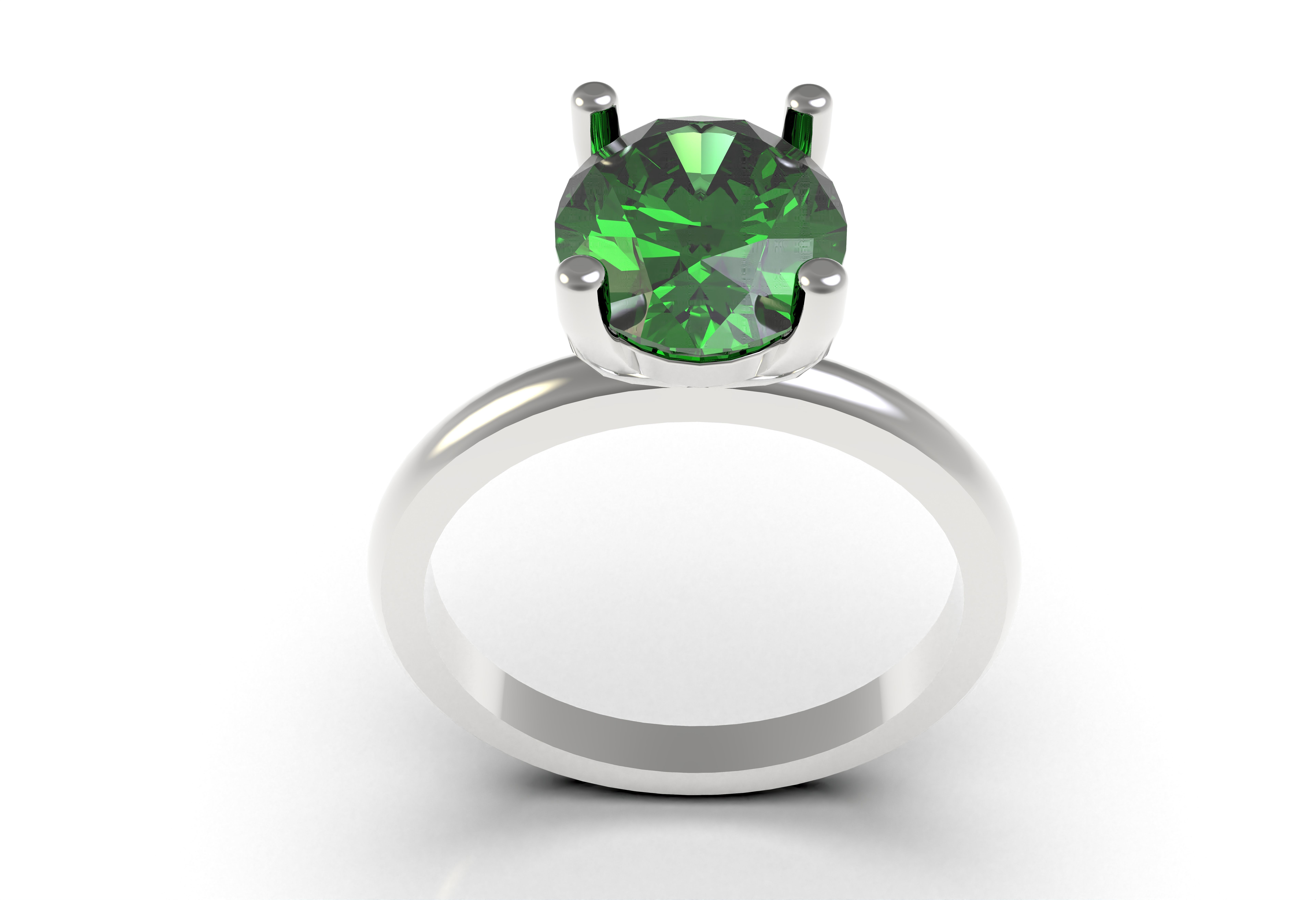 Oval Stone Solitaire Ring 3D print model_9