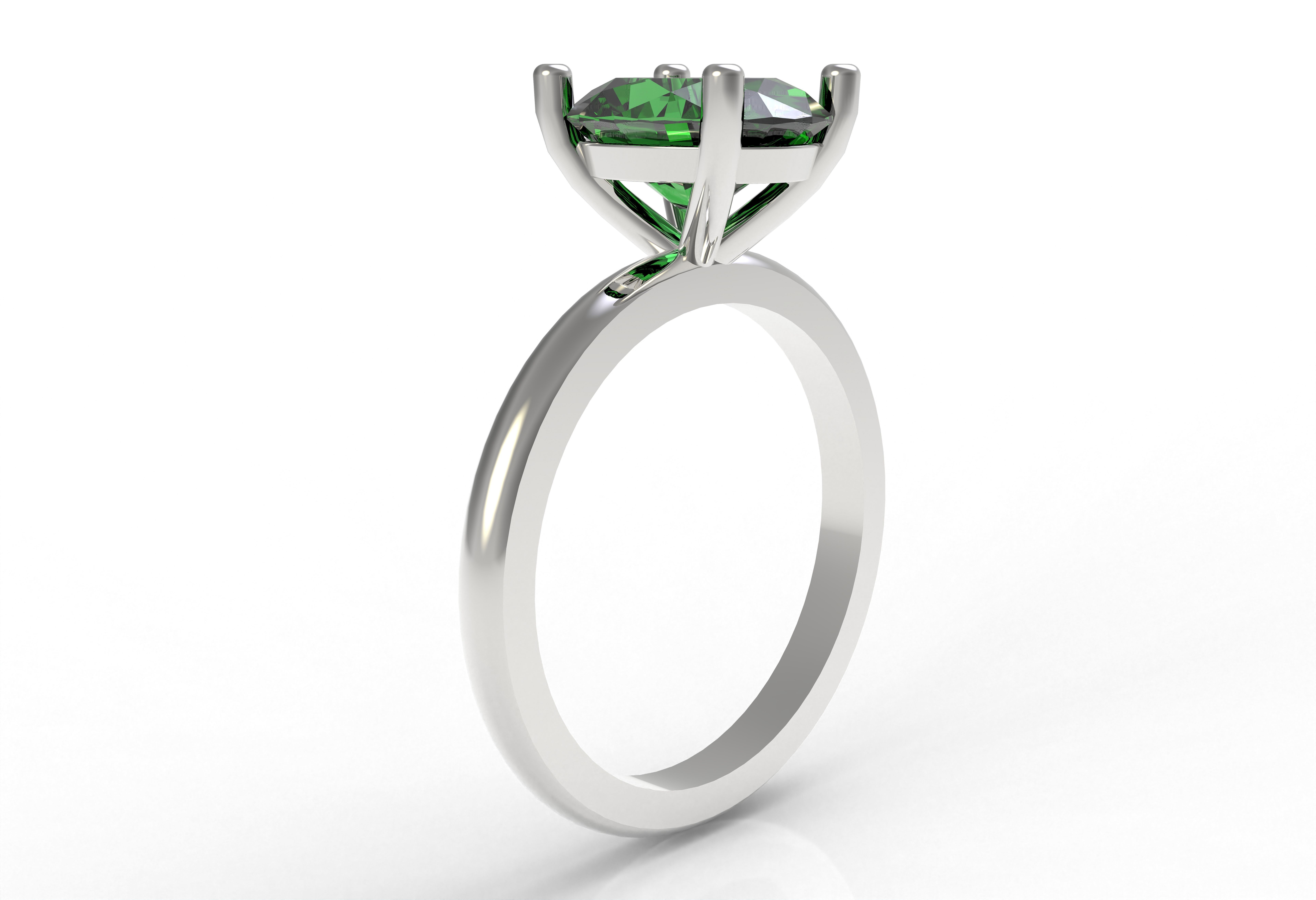 Oval Stone Solitaire Ring 3D print model_13