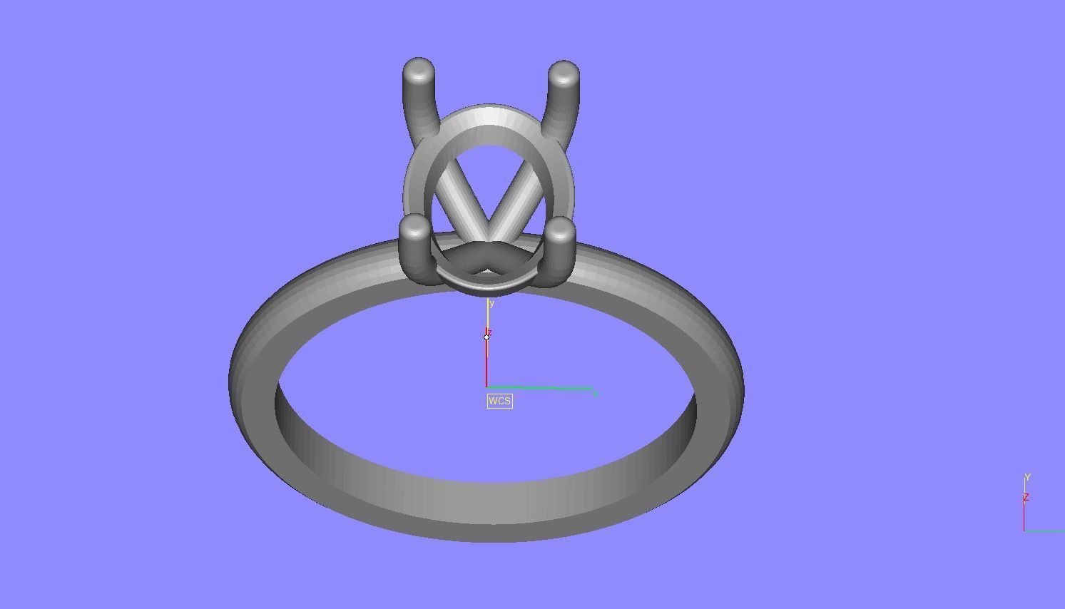 Oval Stone Solitaire Ring 3D print model_34