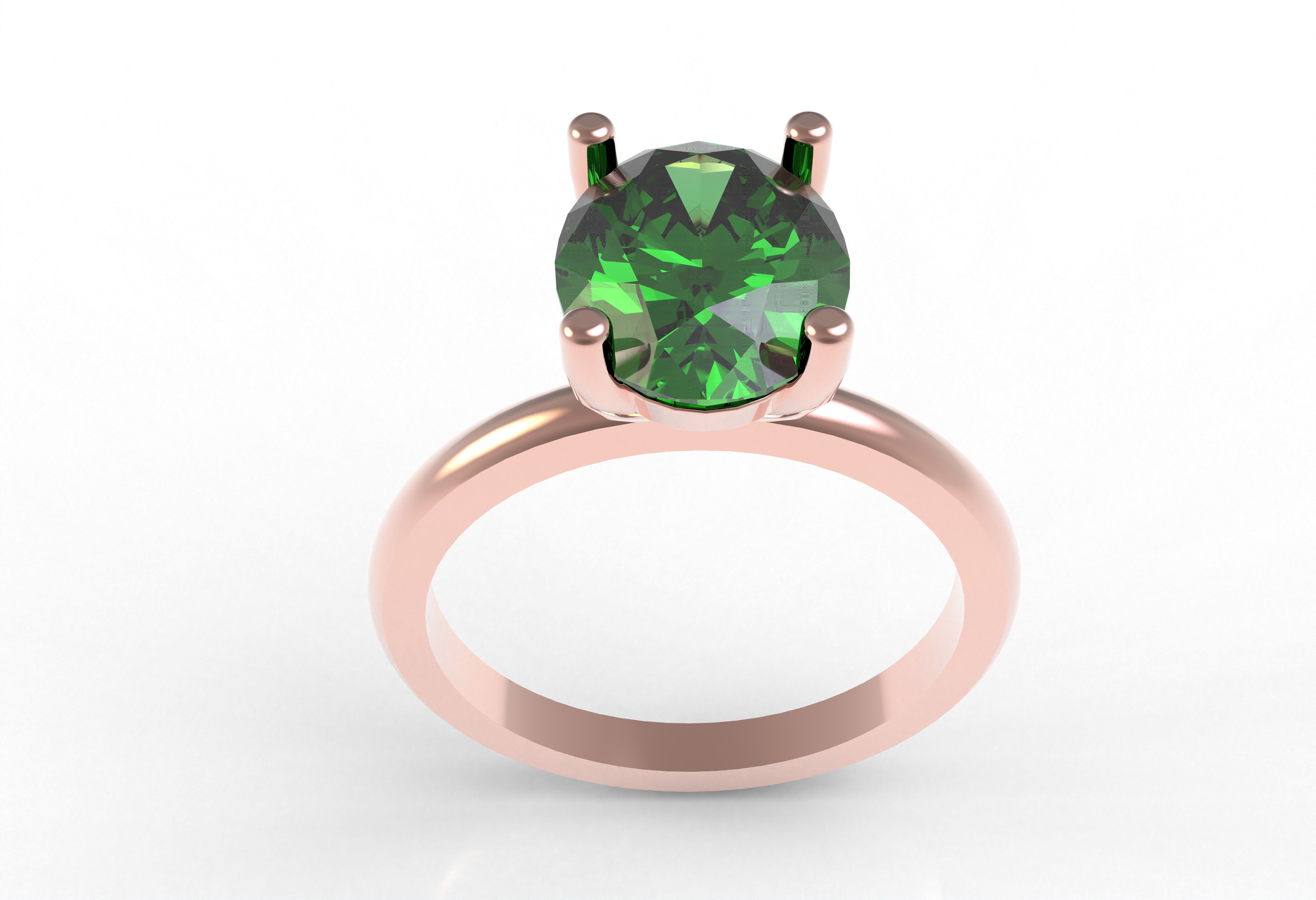 Oval Stone Solitaire Ring 3D print model_14