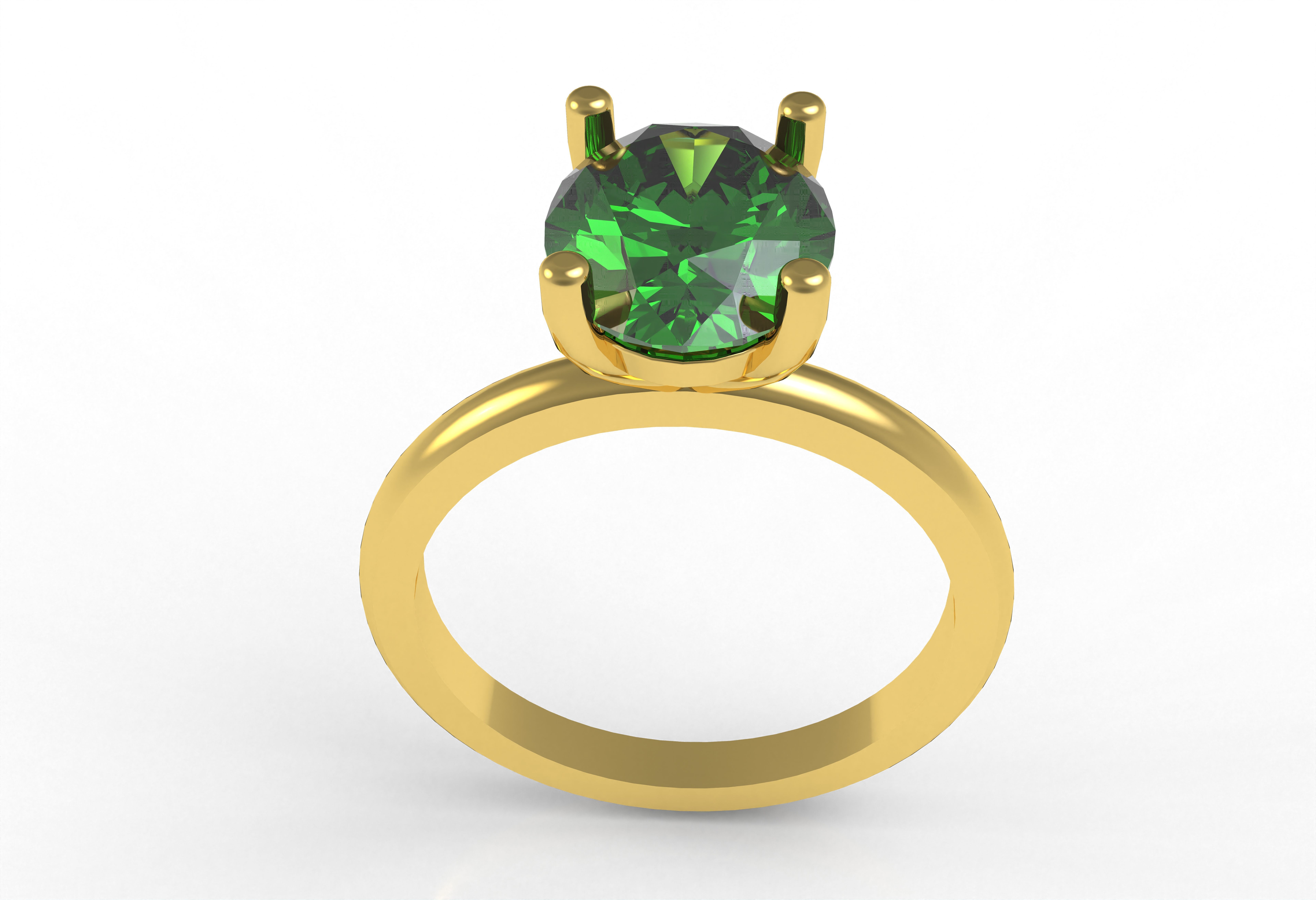 Oval Stone Solitaire Ring 3D print model_1