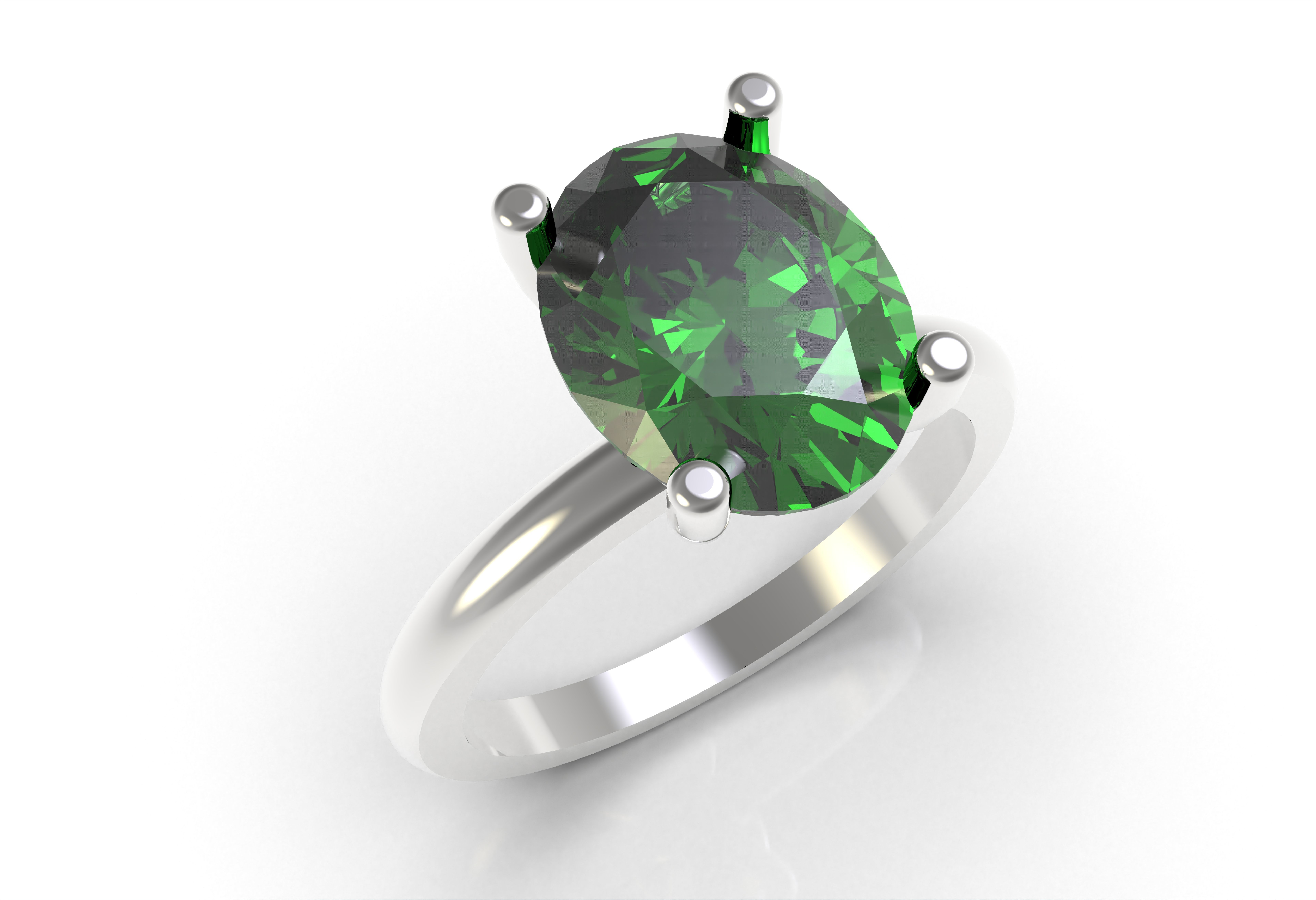 Oval Stone Solitaire Ring 3D print model_11