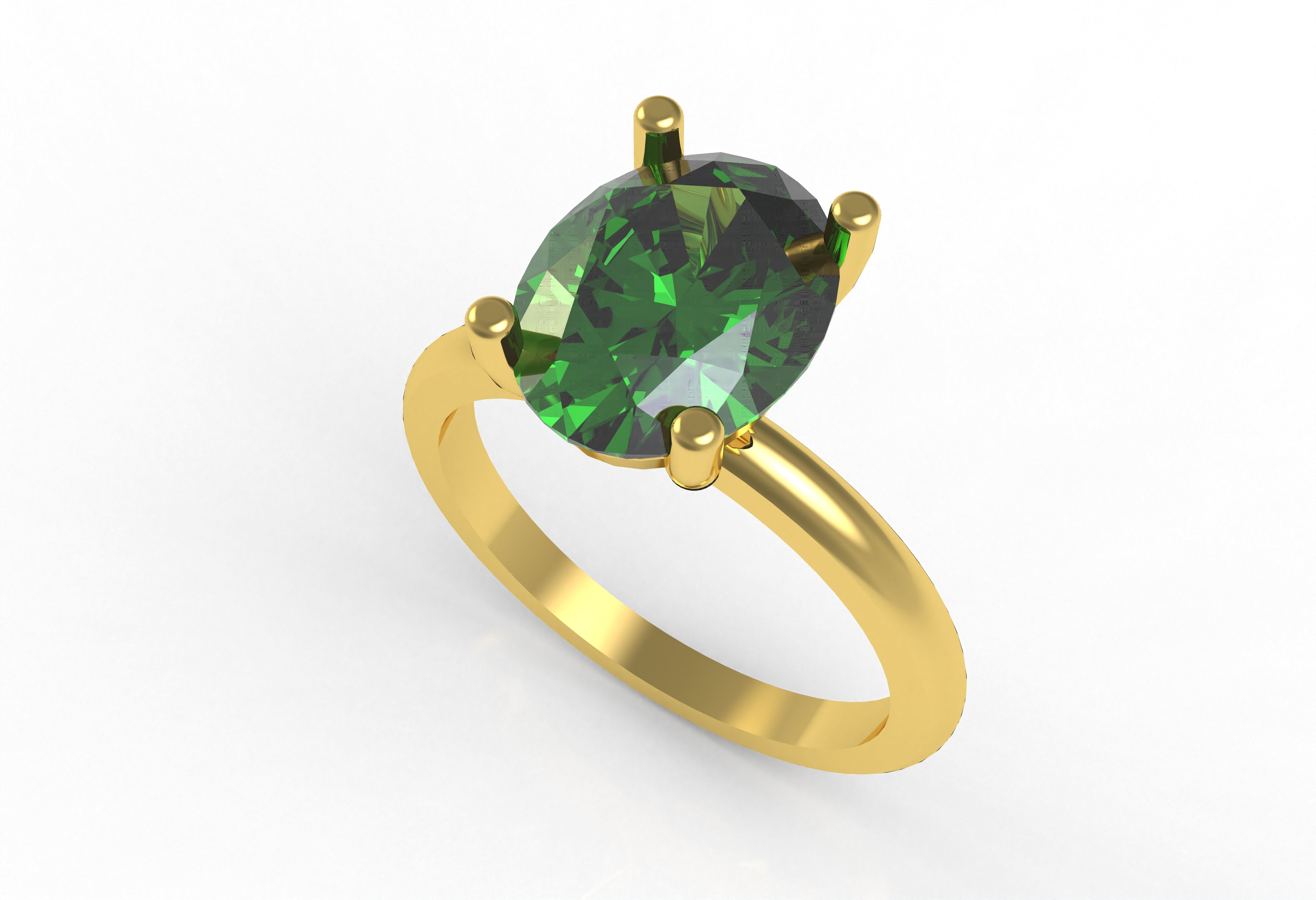 Oval Stone Solitaire Ring 3D print model_2