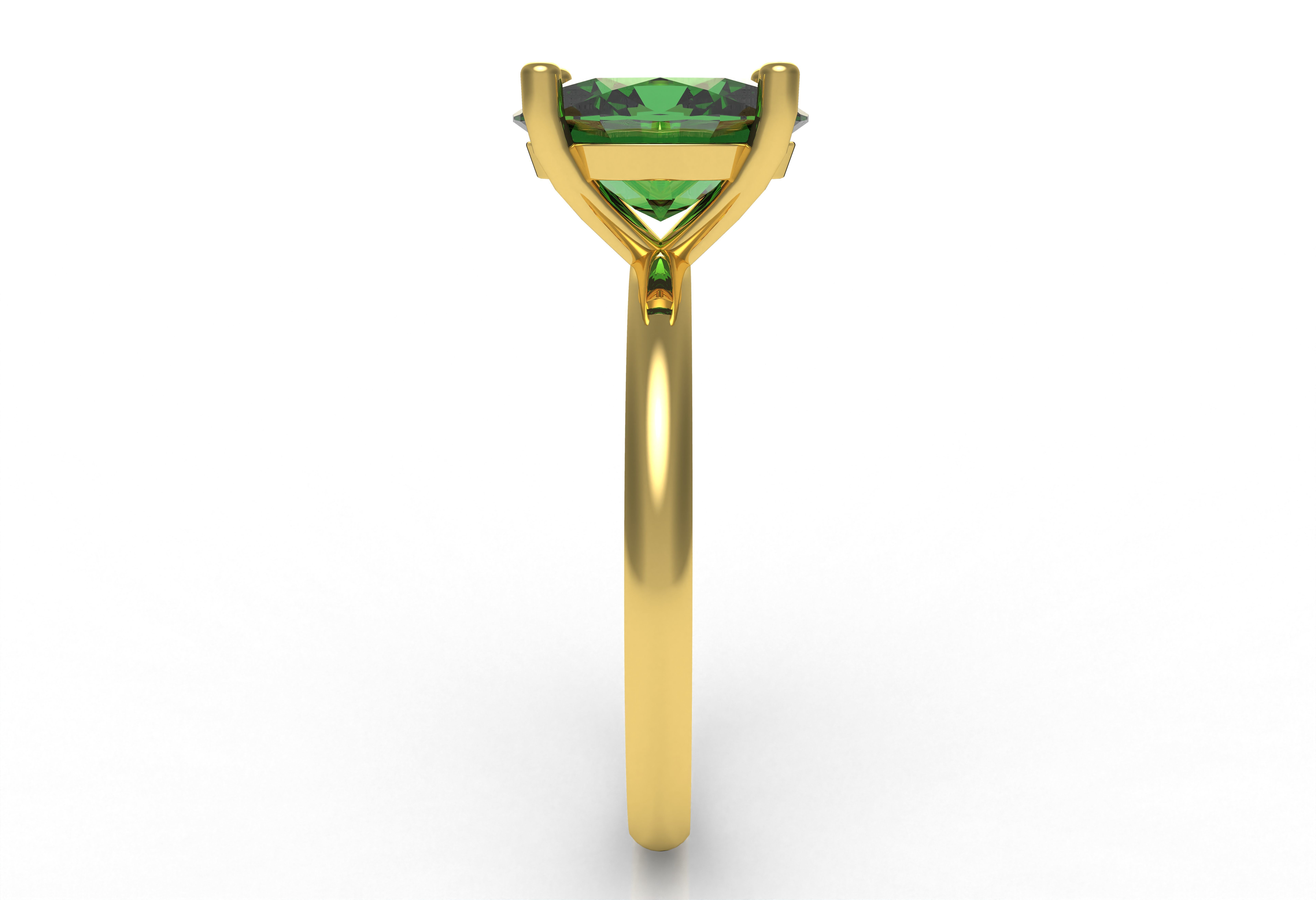 Oval Stone Solitaire Ring 3D print model_6