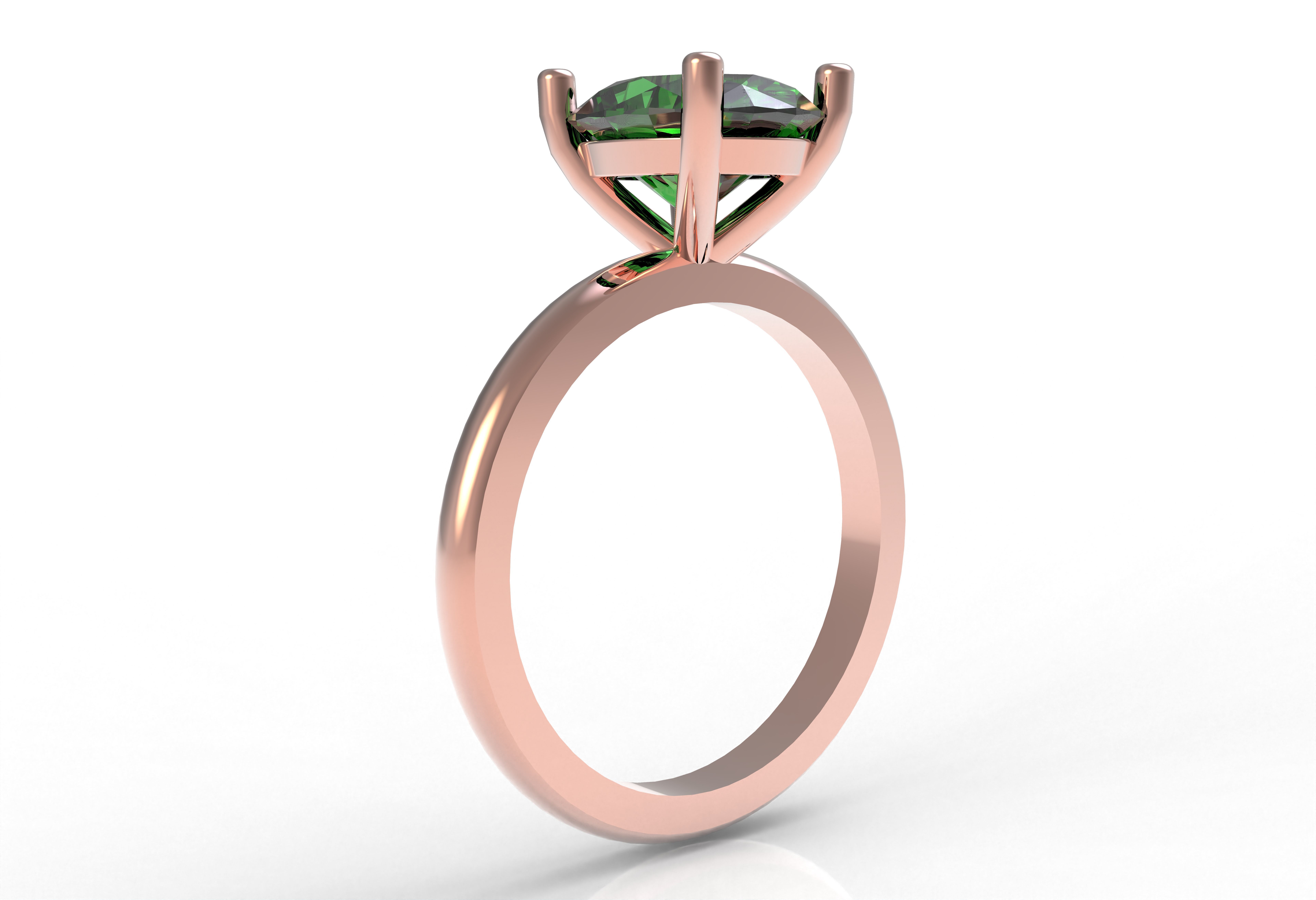 Oval Stone Solitaire Ring 3D print model_18