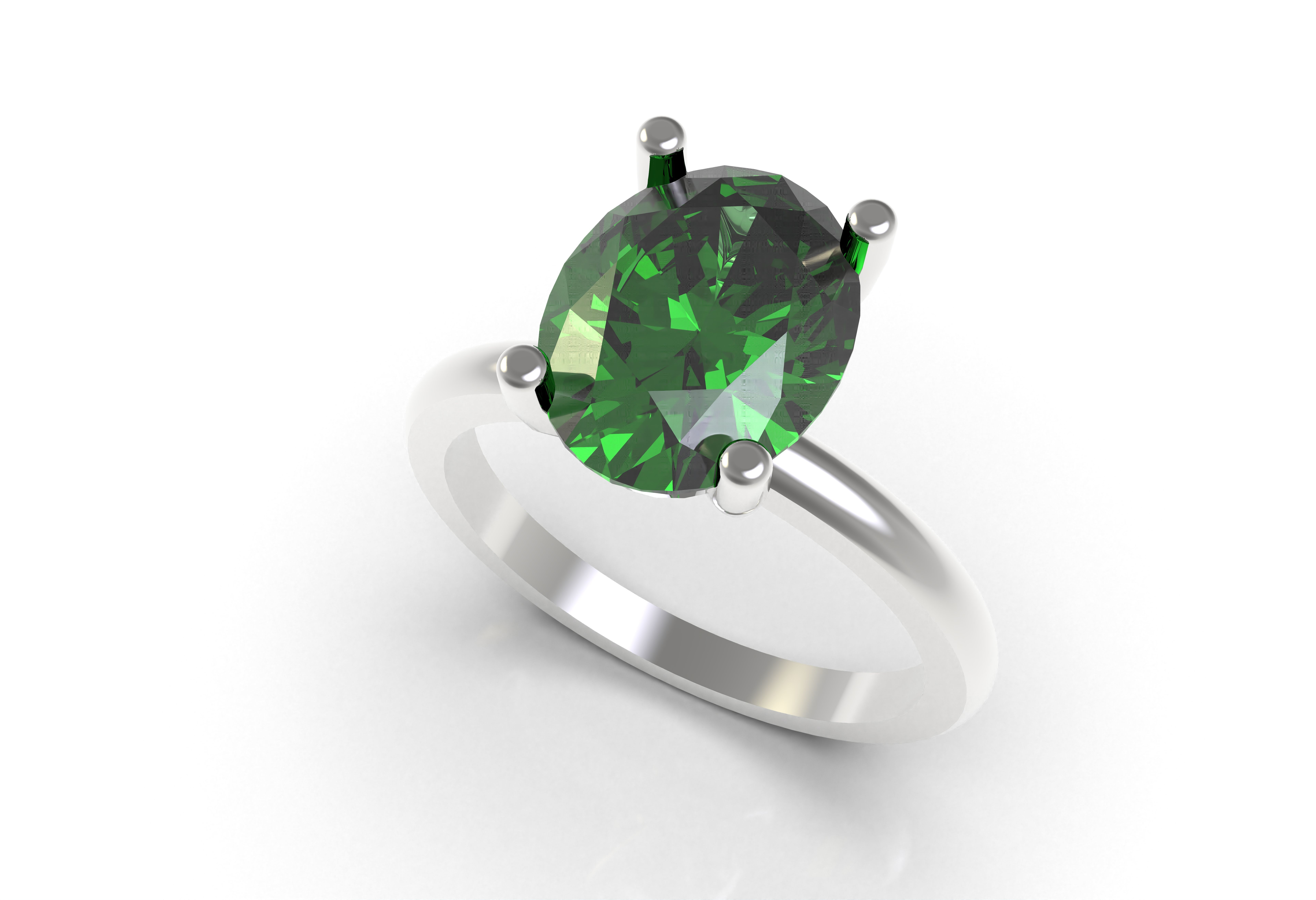 Oval Stone Solitaire Ring 3D print model_10