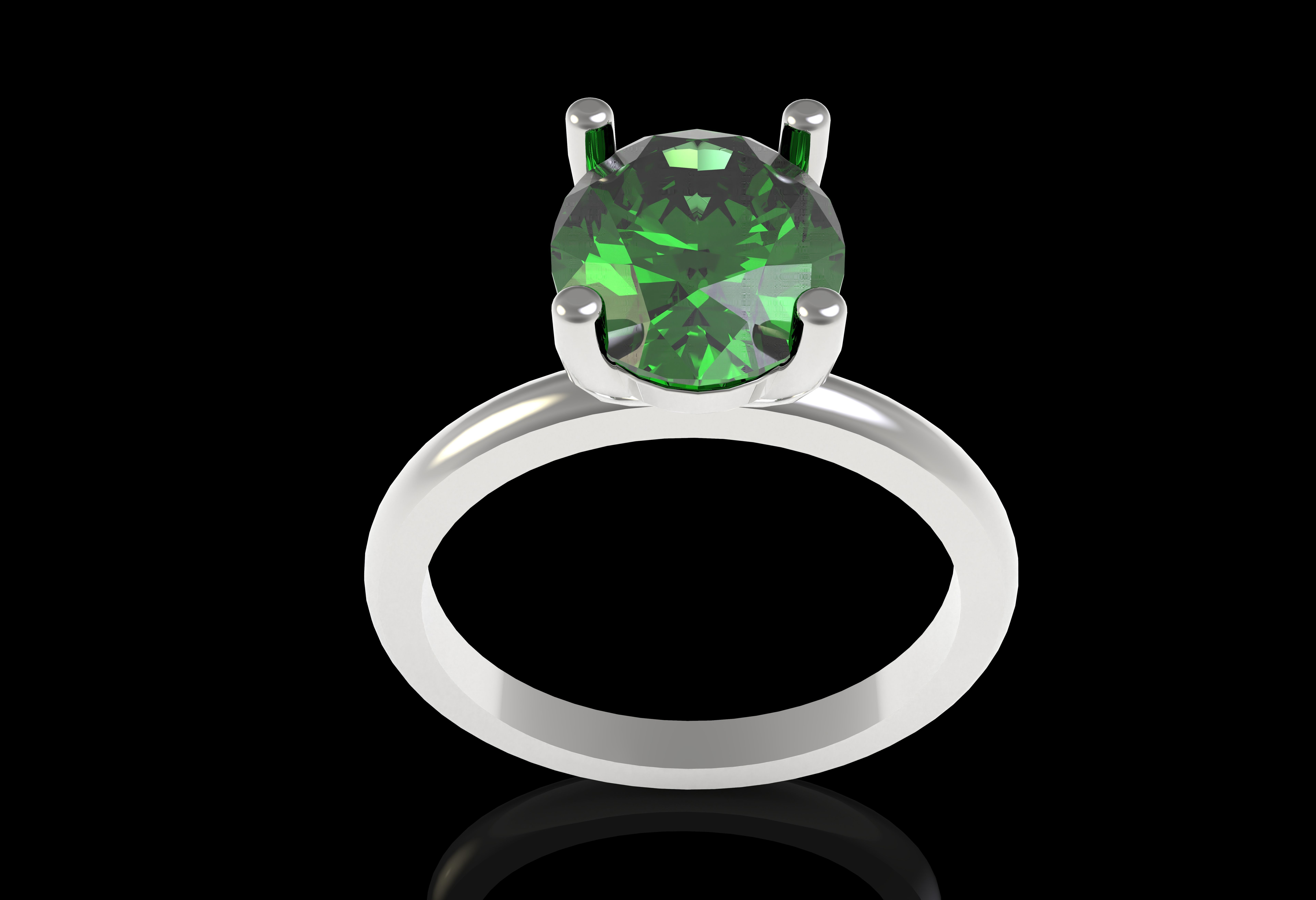 Oval Stone Solitaire Ring 3D print model_29