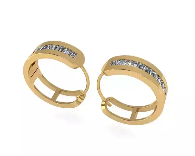 Diamond earring 3d render