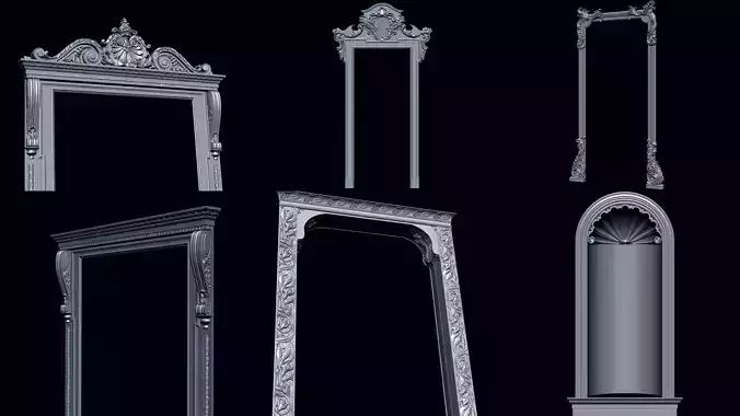 3D Decorative plaster Wall Molding 9 Panels