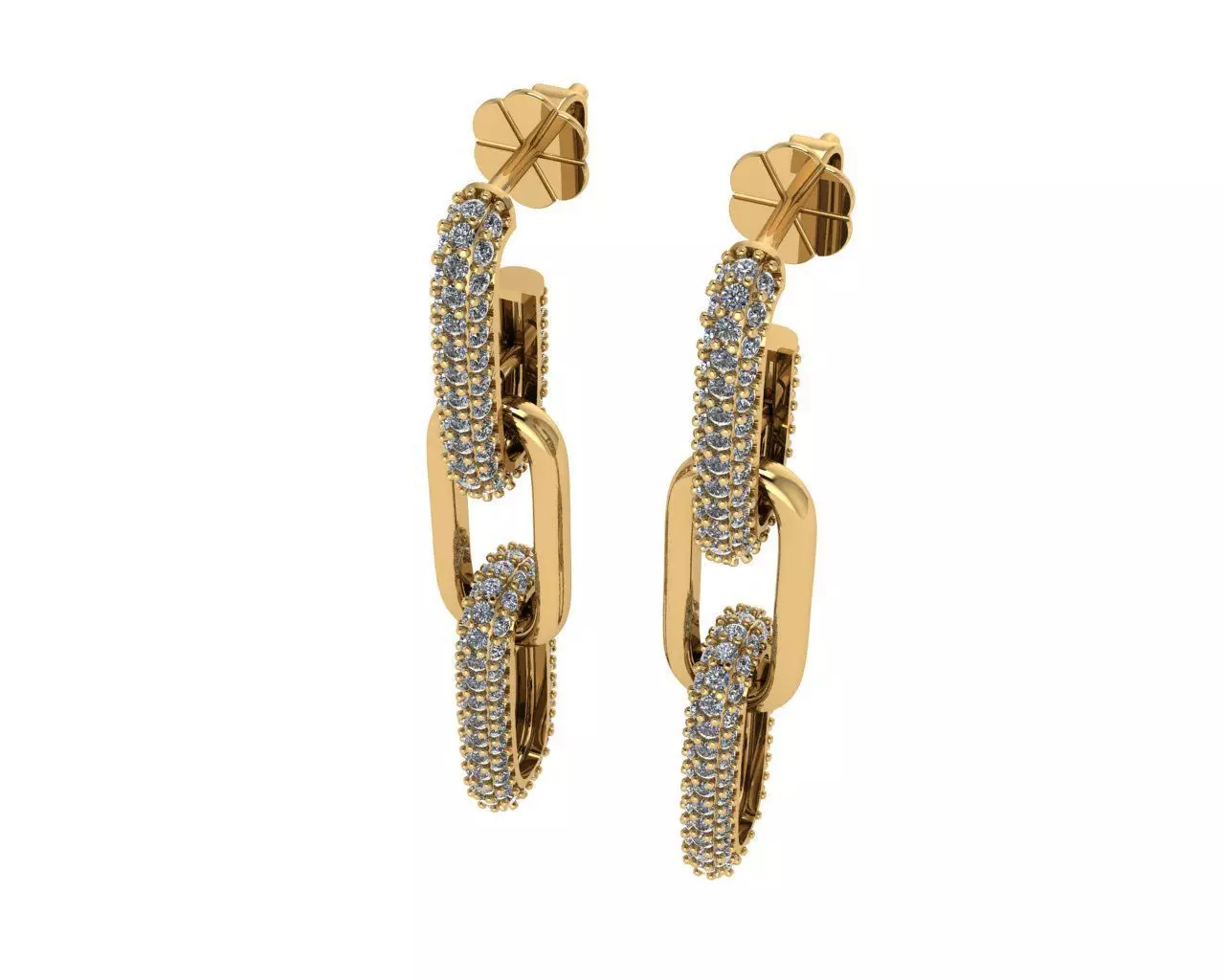 Diamond earring 3d render 3D print model_0