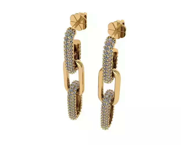 Diamond earring 3d render