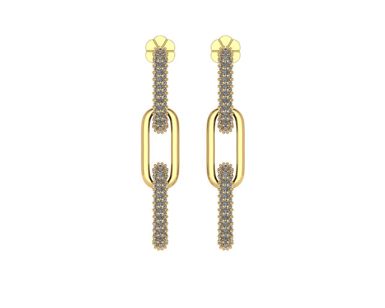 Diamond earring 3d render 3D print model_3