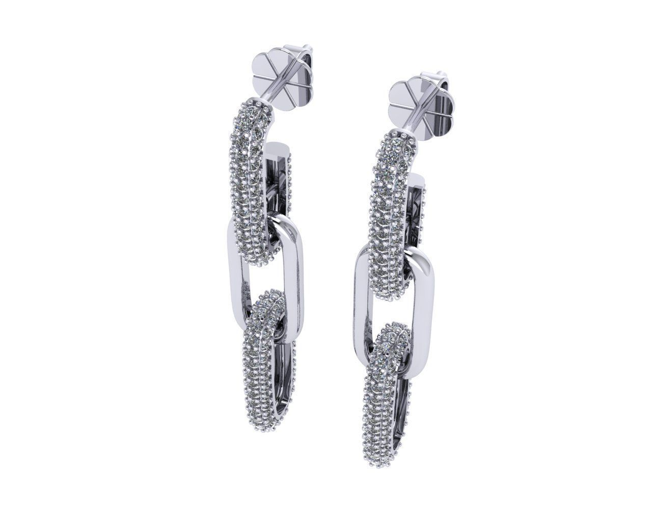 Diamond earring 3d render 3D print model_2