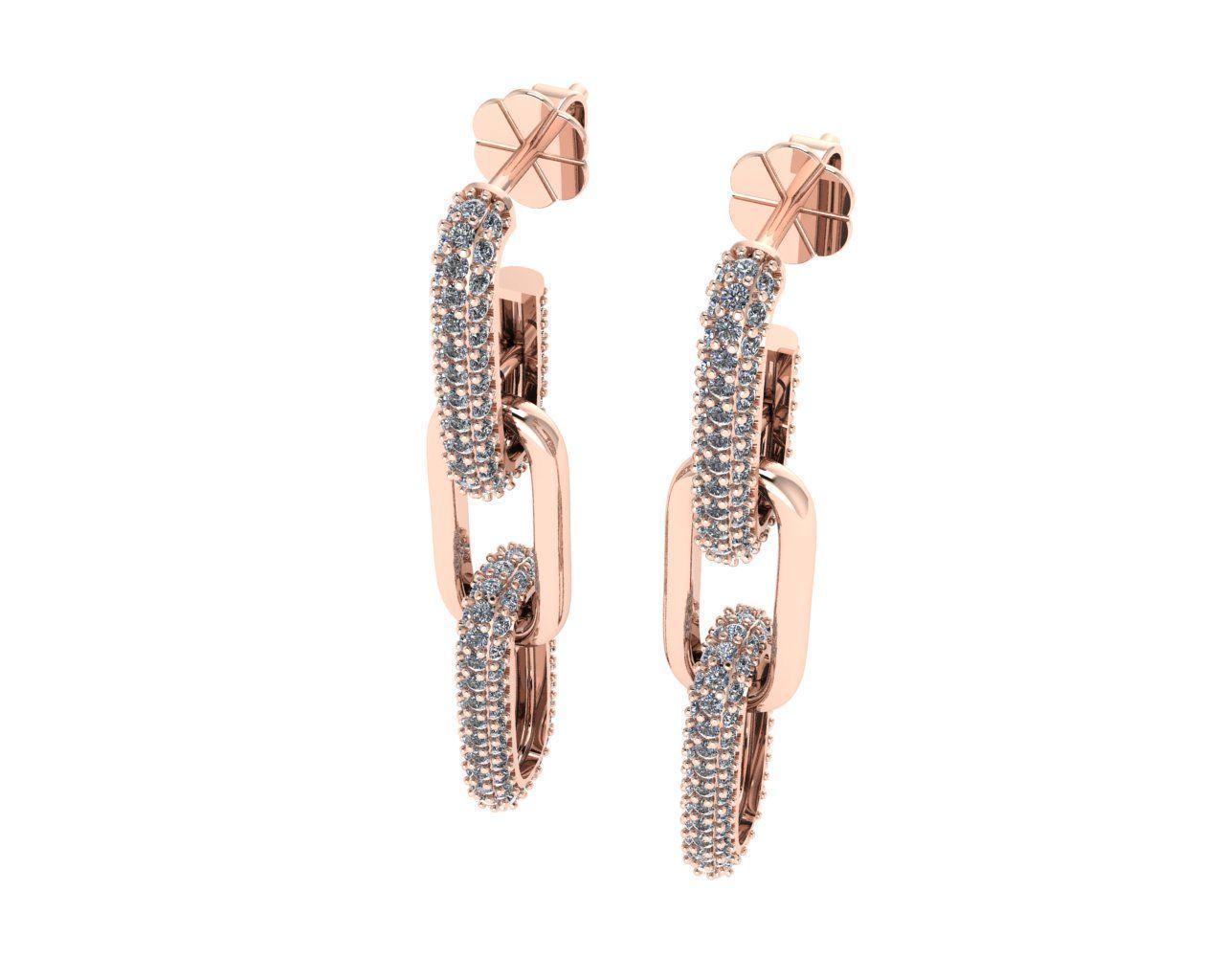 Diamond earring 3d render 3D print model_1