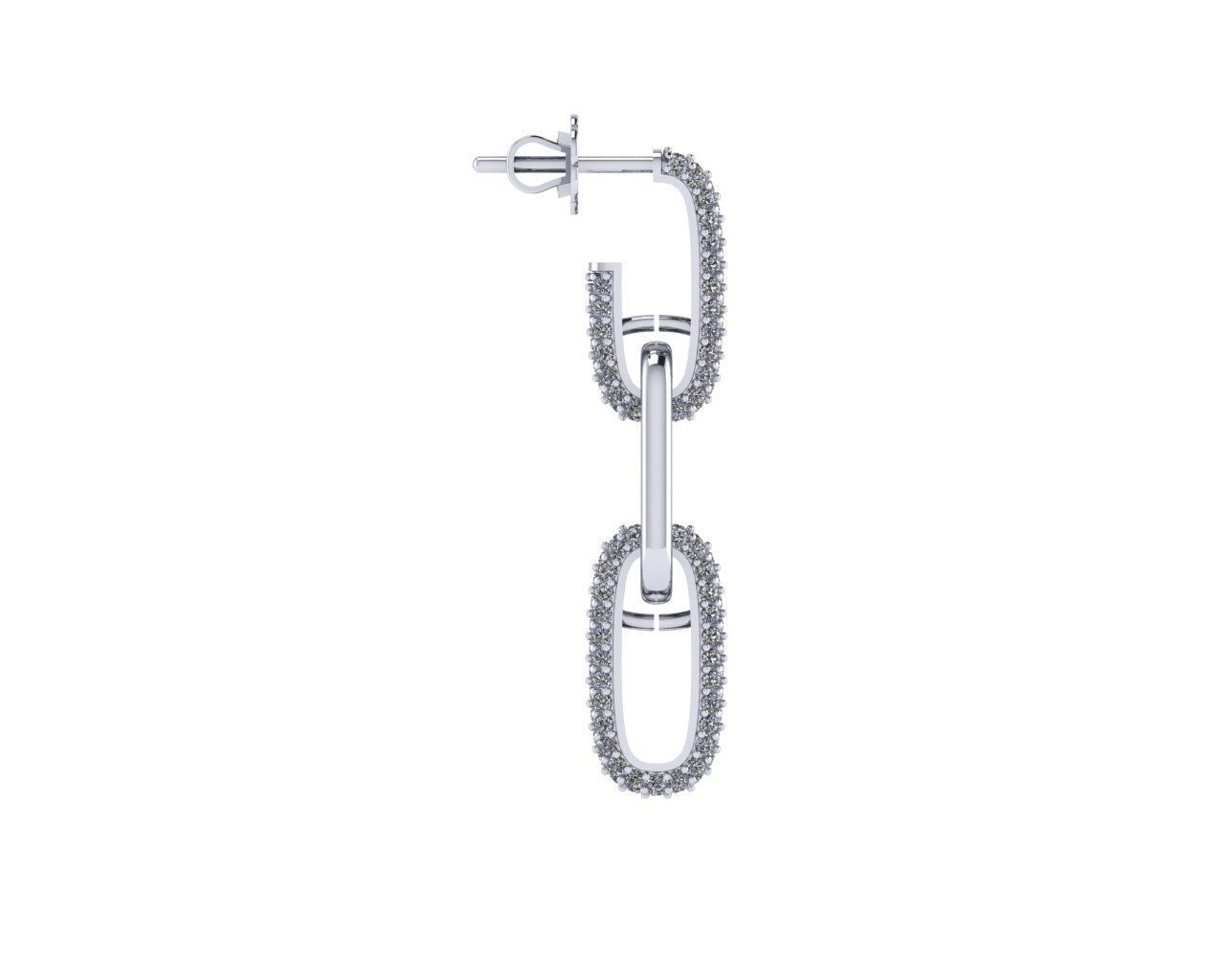 Diamond earring 3d render 3D print model_8