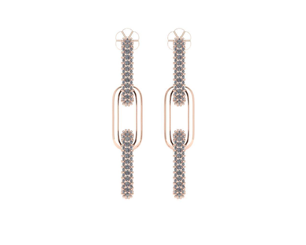 Diamond earring 3d render 3D print model_4