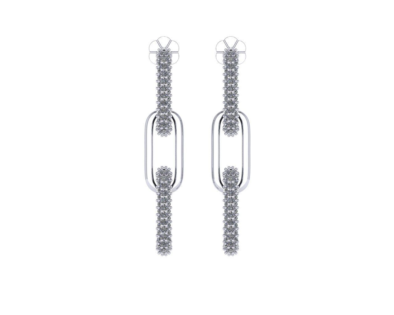 Diamond earring 3d render 3D print model_5