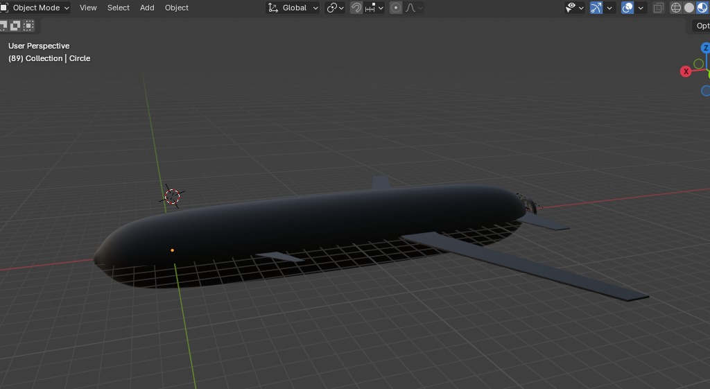 submarine  Low-poly 3D model_1