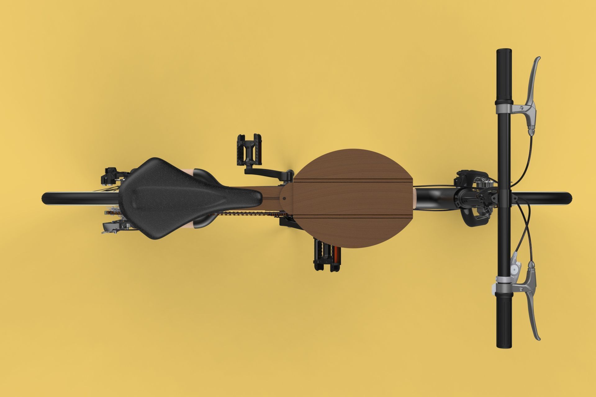 WOODEN RATTAN FOLDING BIKE BICYCLE FOLDABLE TO CHAIR 3D model_18