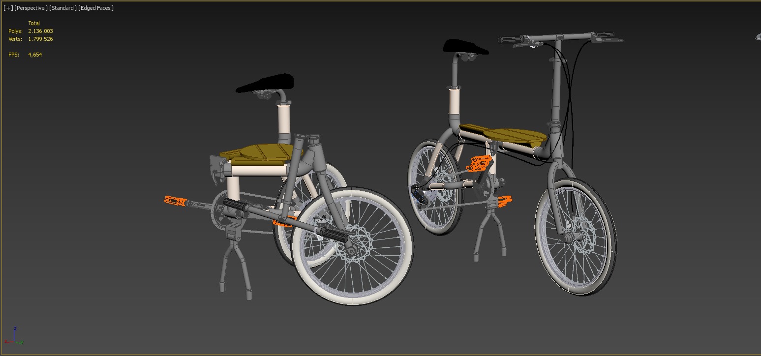 WOODEN RATTAN FOLDING BIKE BICYCLE FOLDABLE TO CHAIR 3D model_20