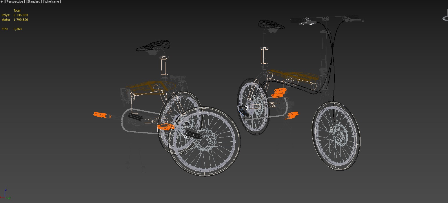 WOODEN RATTAN FOLDING BIKE BICYCLE FOLDABLE TO CHAIR 3D model_21