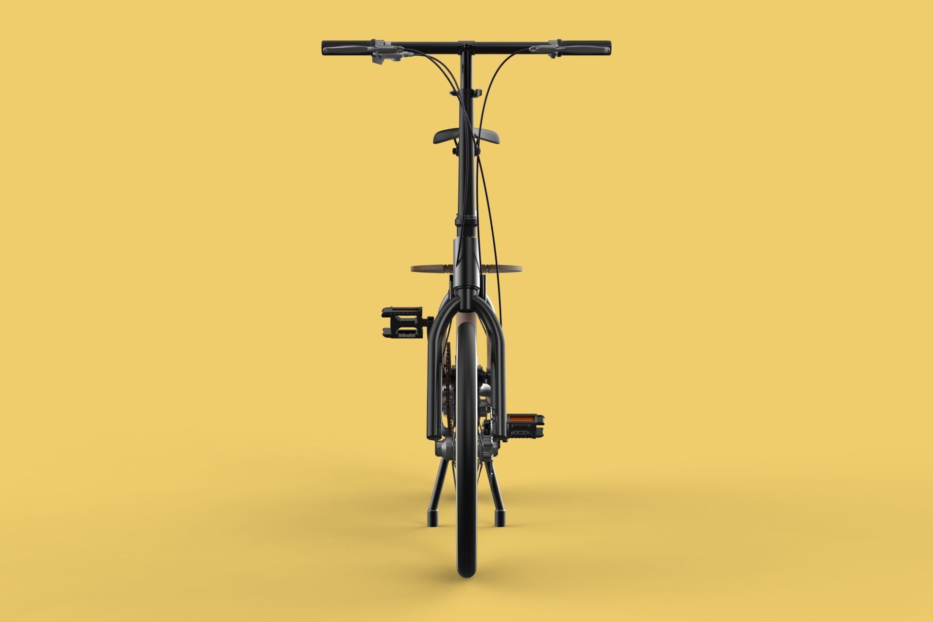 WOODEN RATTAN FOLDING BIKE BICYCLE FOLDABLE TO CHAIR 3D model_17