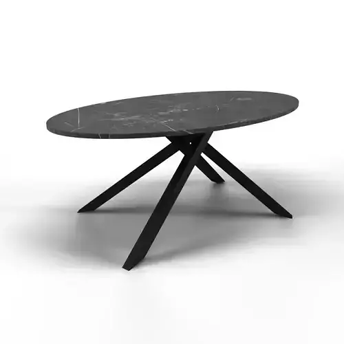 Marble Top Oval Dining  Table Low-poly 3D model