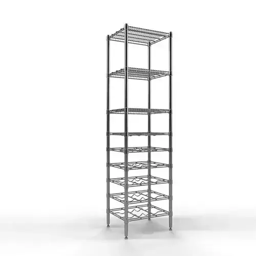 9 tier chrome wire shelf shelving storage 3D model