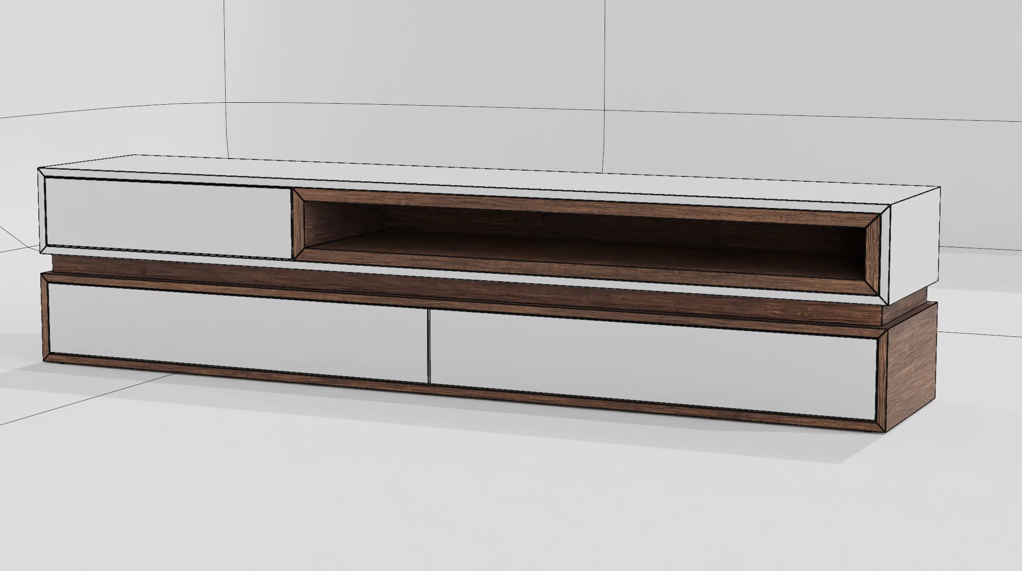 Tv Cabinet Low-poly 3D model_5