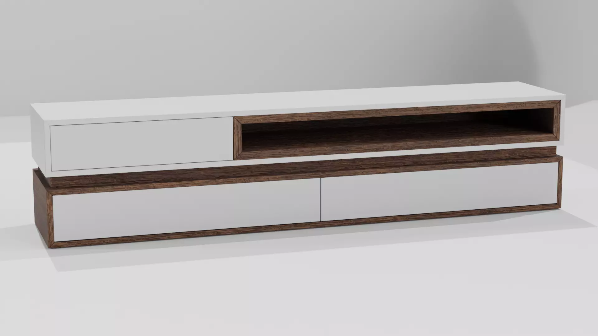 Tv Cabinet Low-poly 3D model_0