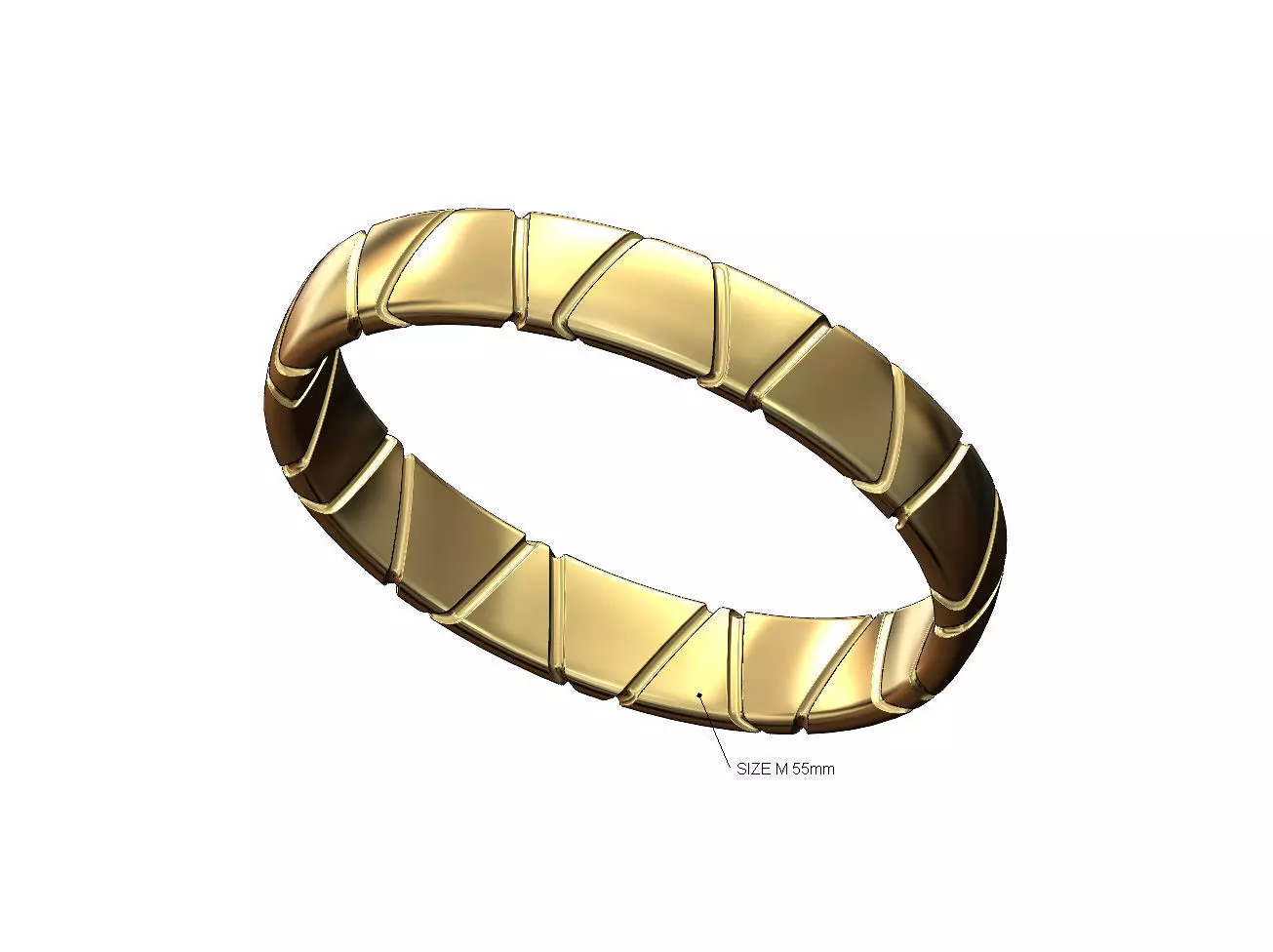 Chunky riverstone carving cuff bracelet bangle Size M 55mm 3D print model