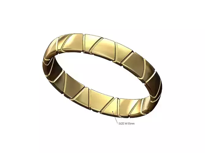 Chunky riverstone carving cuff bracelet bangle Size M 55mm