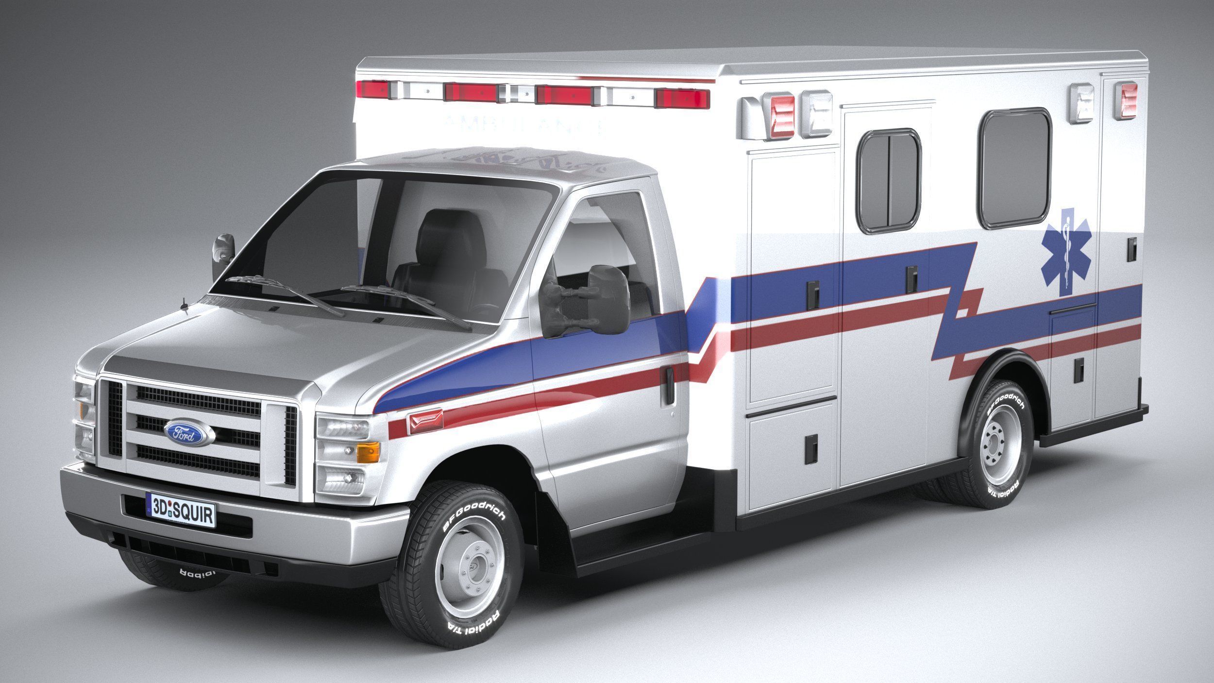 E-450 Ambulance 2011 LowPoly 3D model_1