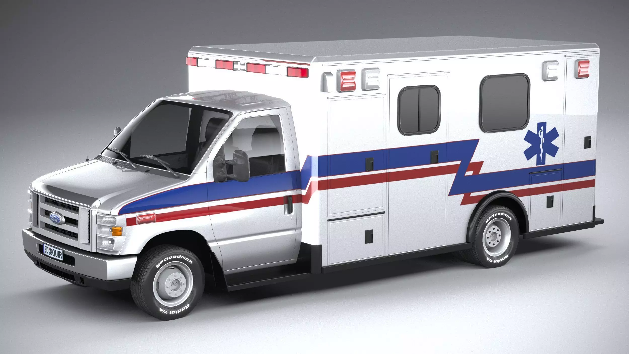 E-450 Ambulance 2011 LowPoly 3D model_0