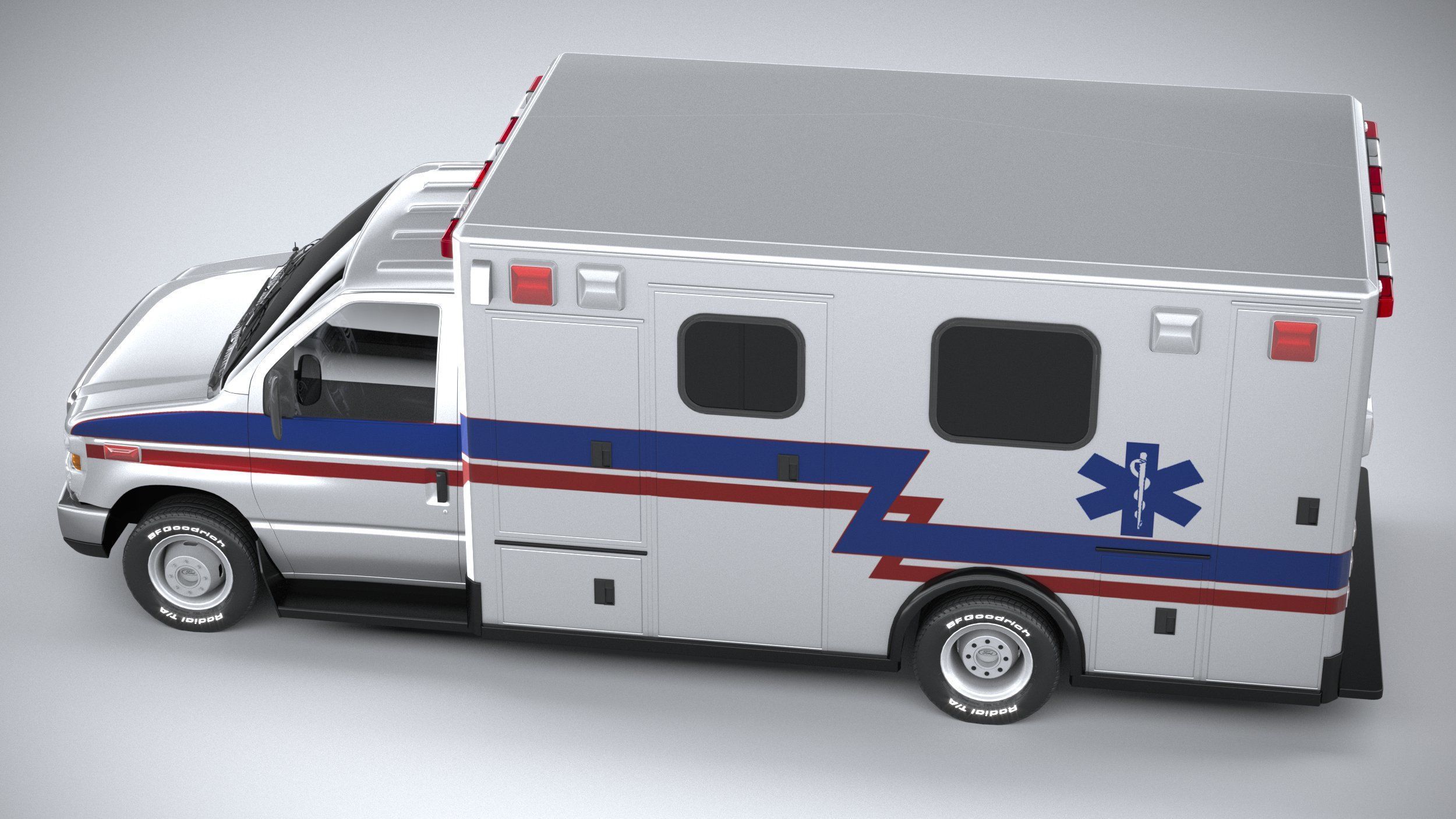E-450 Ambulance 2011 LowPoly 3D model_9