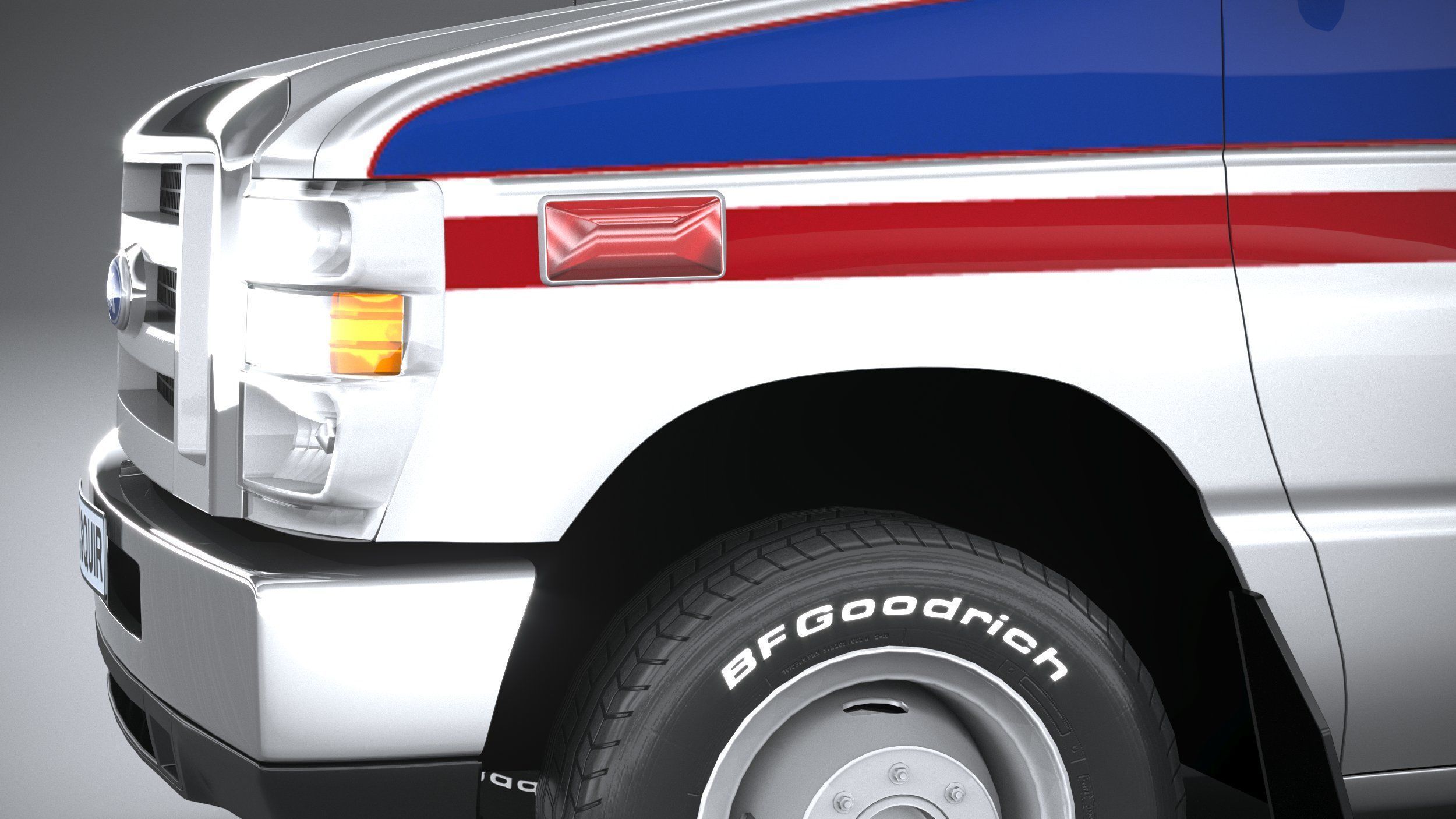 E-450 Ambulance 2011 LowPoly 3D model_3