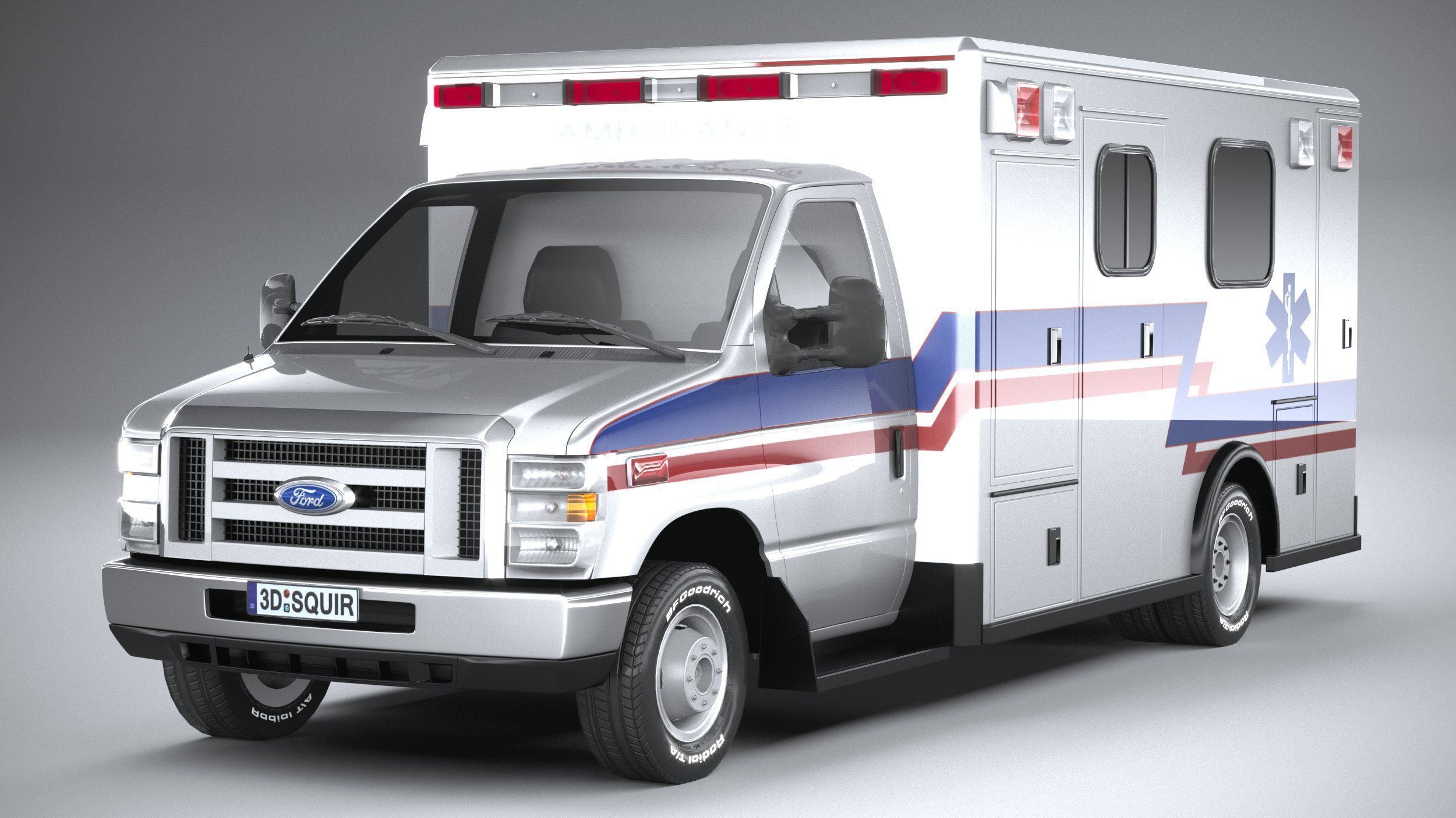 E-450 Ambulance 2011 LowPoly 3D model_2