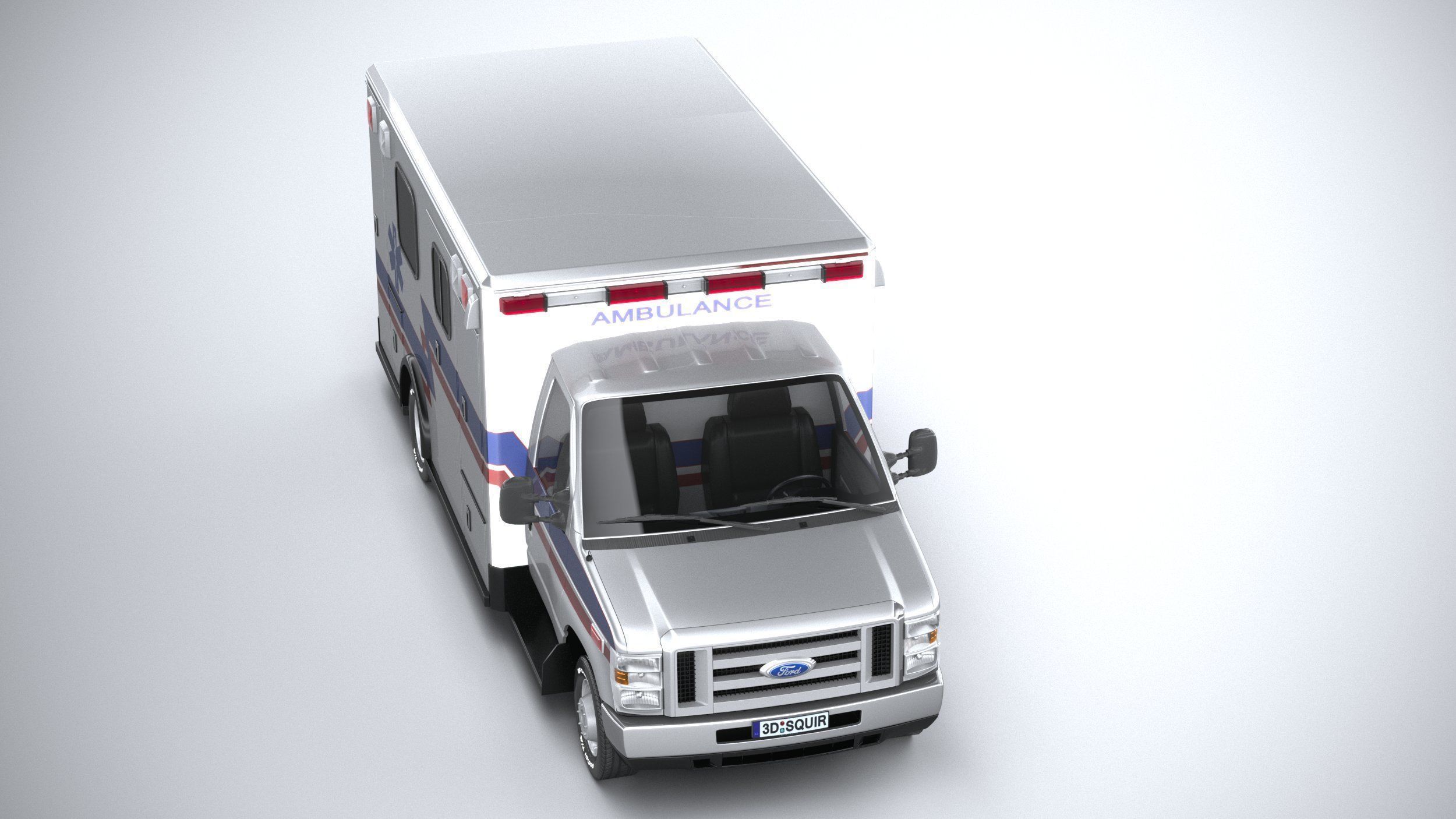 E-450 Ambulance 2011 LowPoly 3D model_12