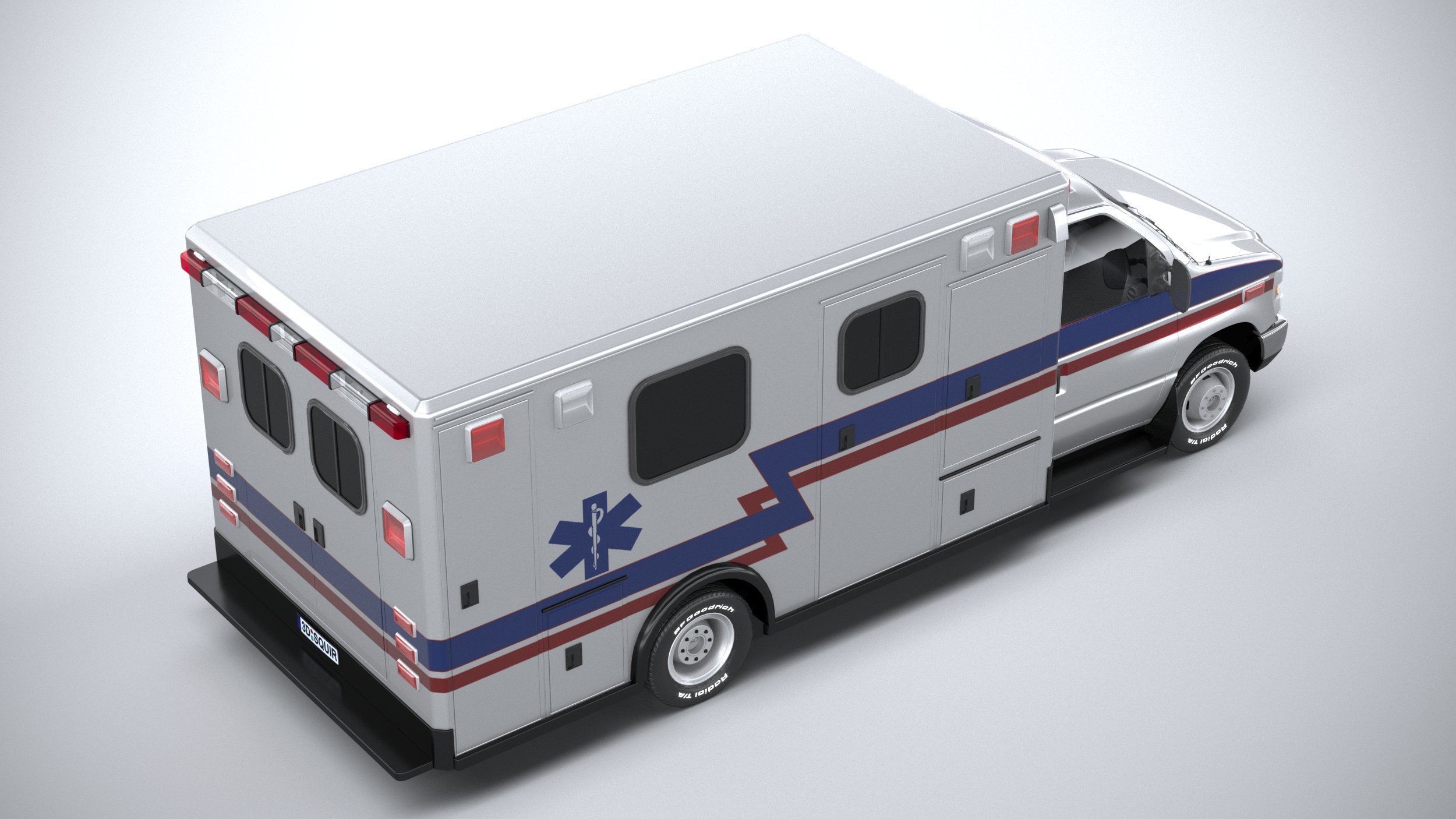 E-450 Ambulance 2011 LowPoly 3D model_10