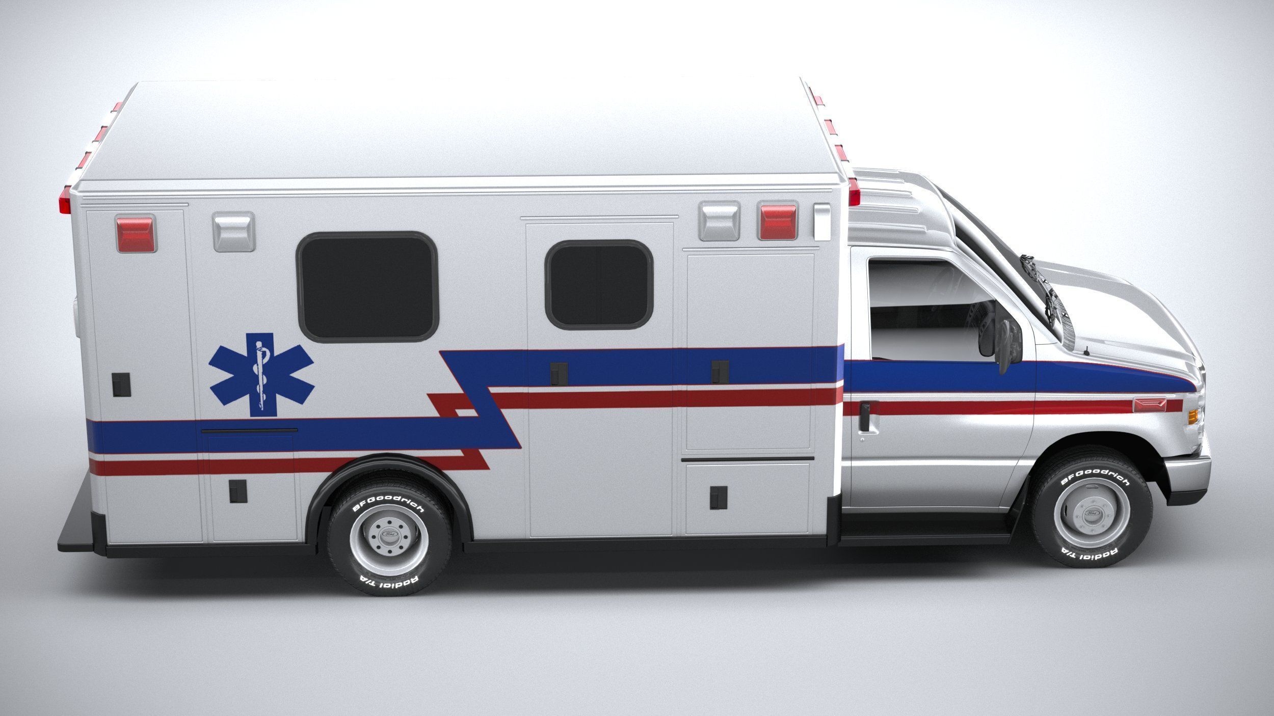 E-450 Ambulance 2011 LowPoly 3D model_11