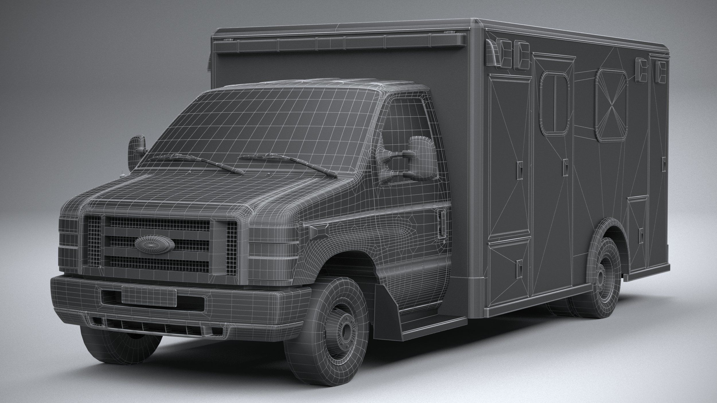 E-450 Ambulance 2011 LowPoly 3D model_27