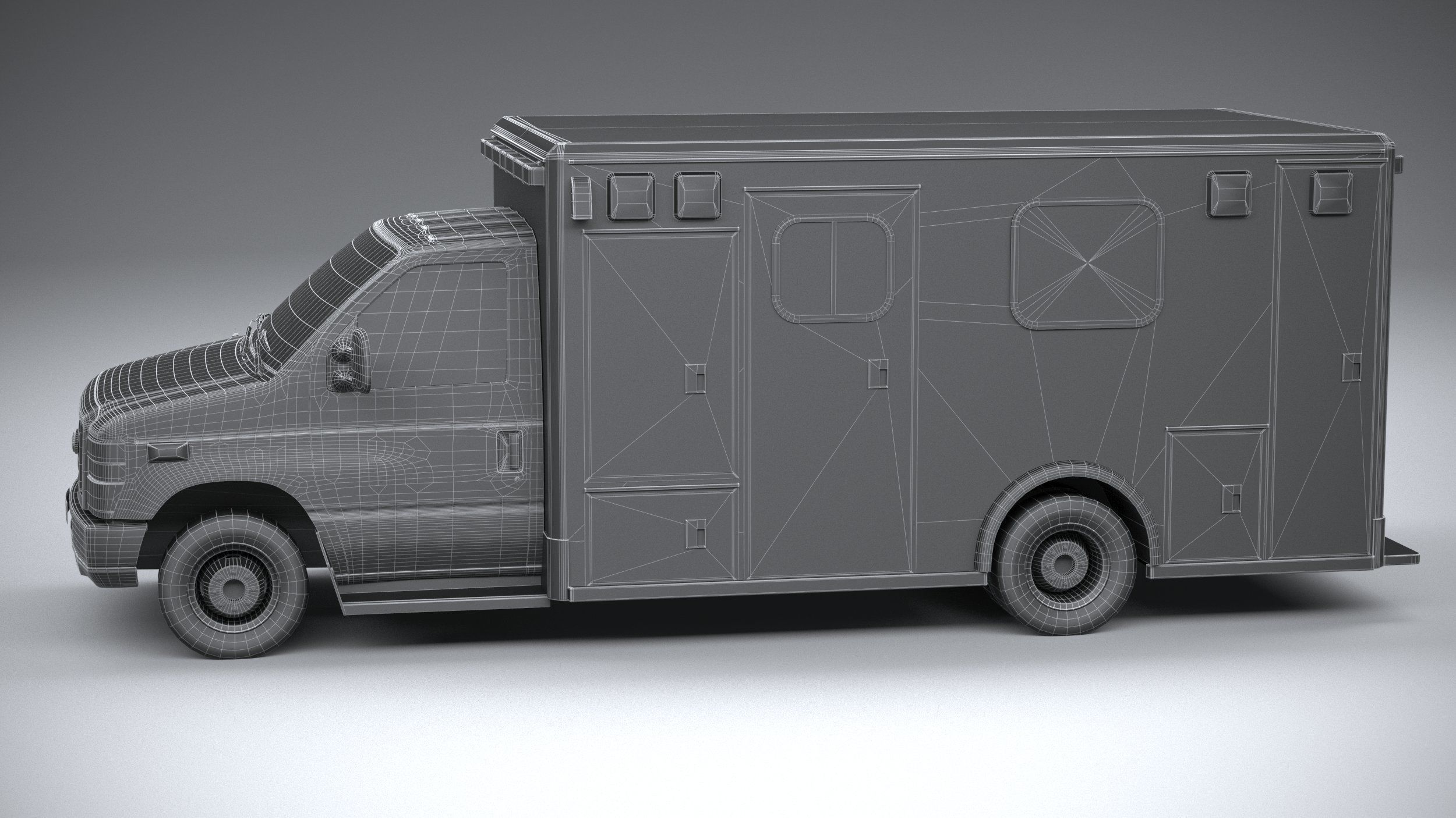 E-450 Ambulance 2011 LowPoly 3D model_29