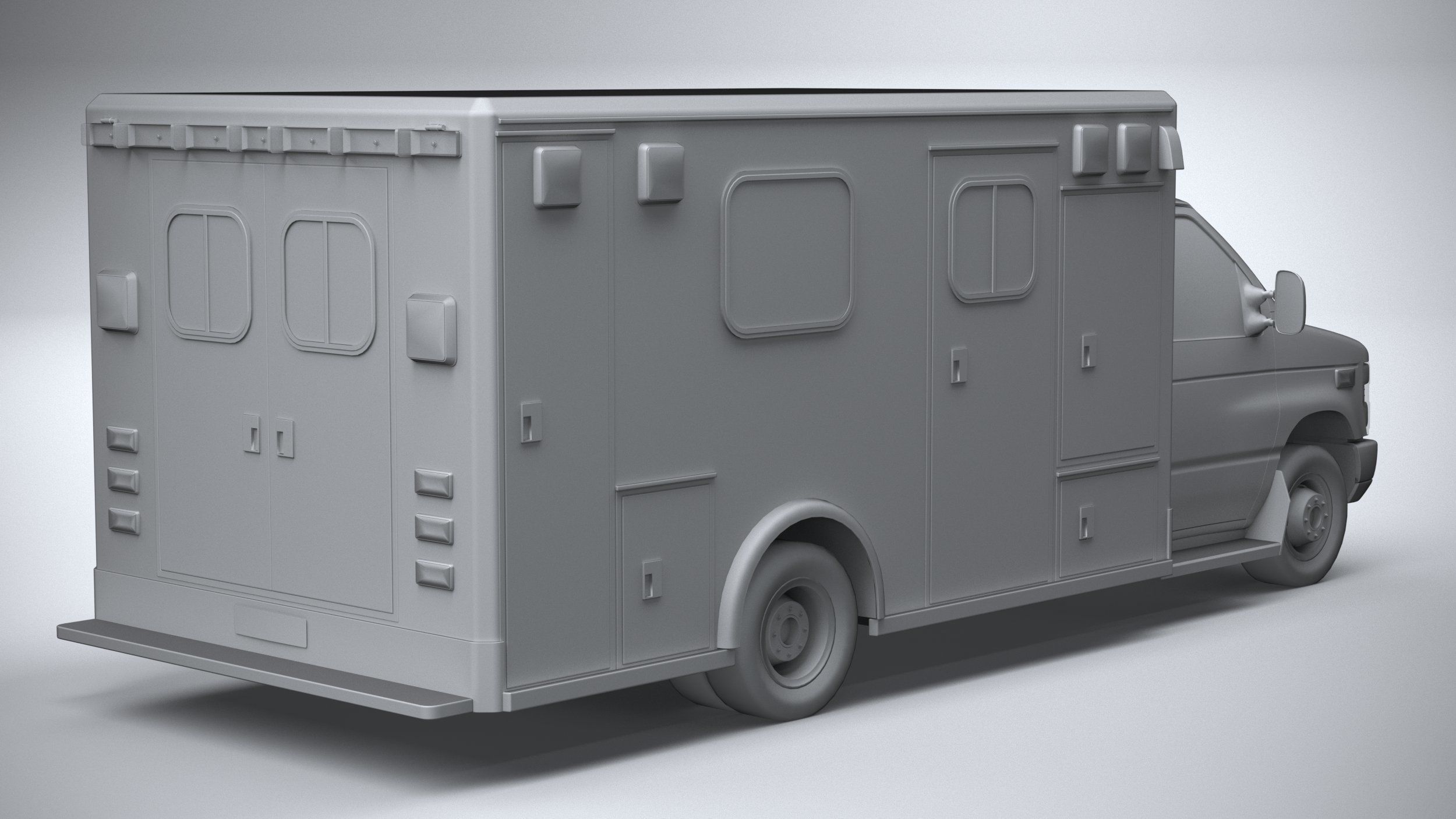 E-450 Ambulance 2011 LowPoly 3D model_25